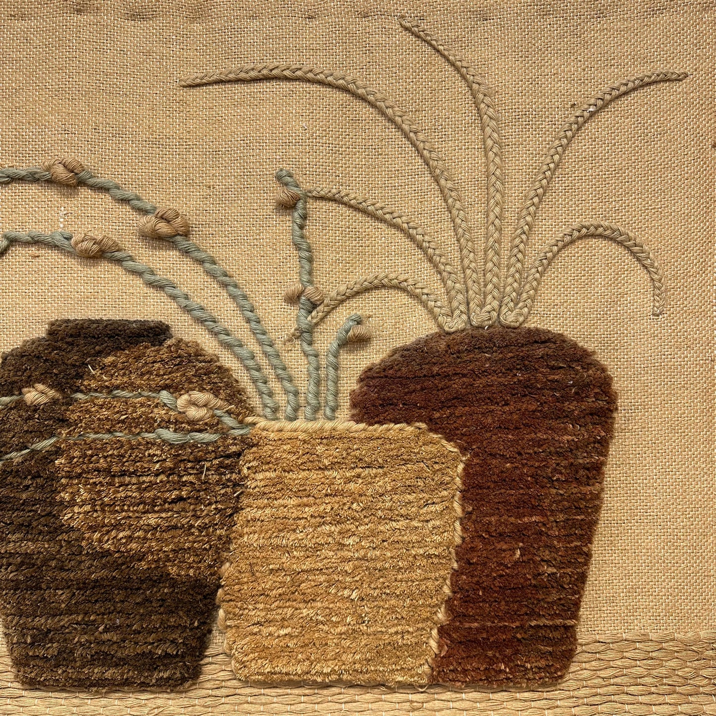 Large Vintage Natural Fiber Wall Hanging.