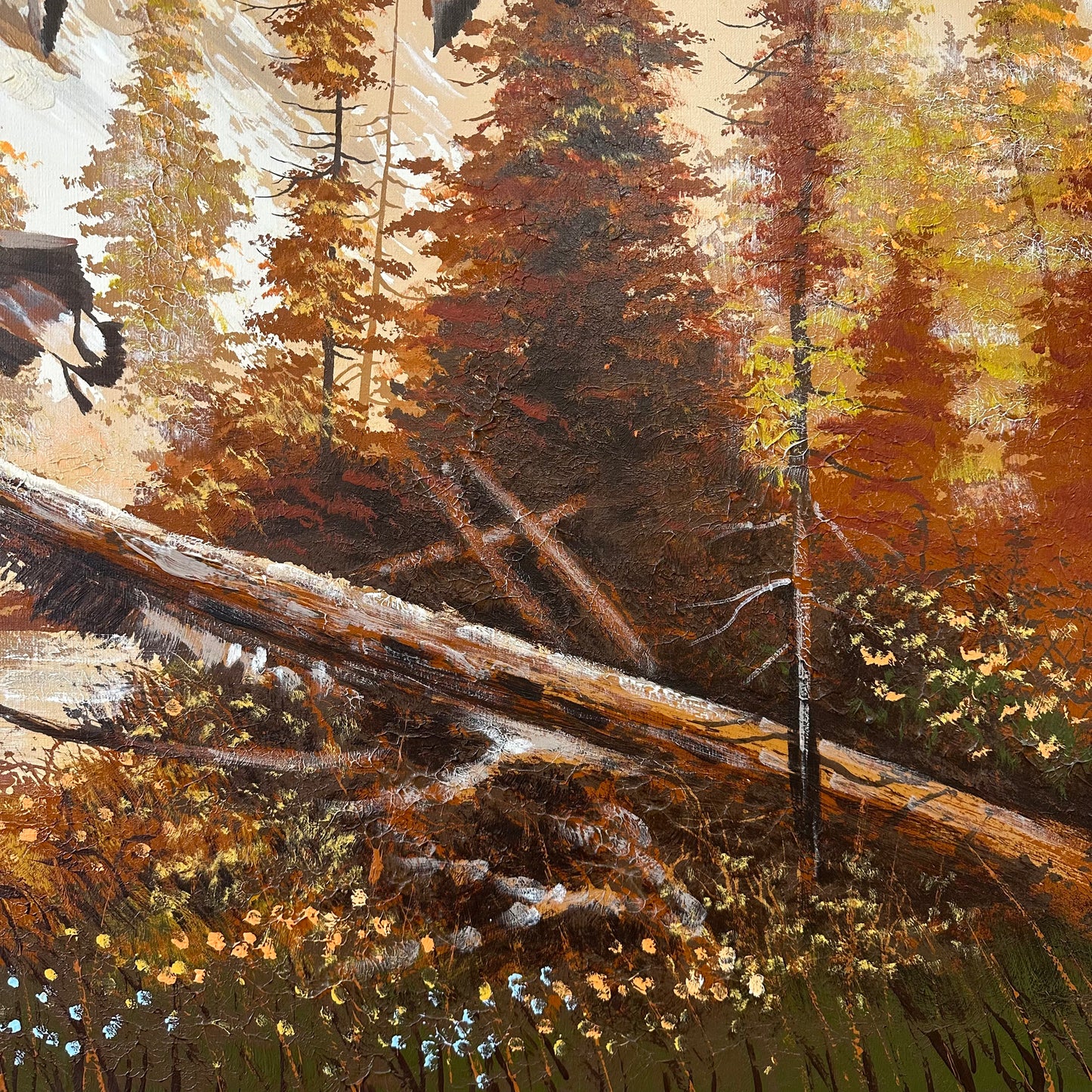 Large Vintage Textured Oil Painting by Walter Sherwood
