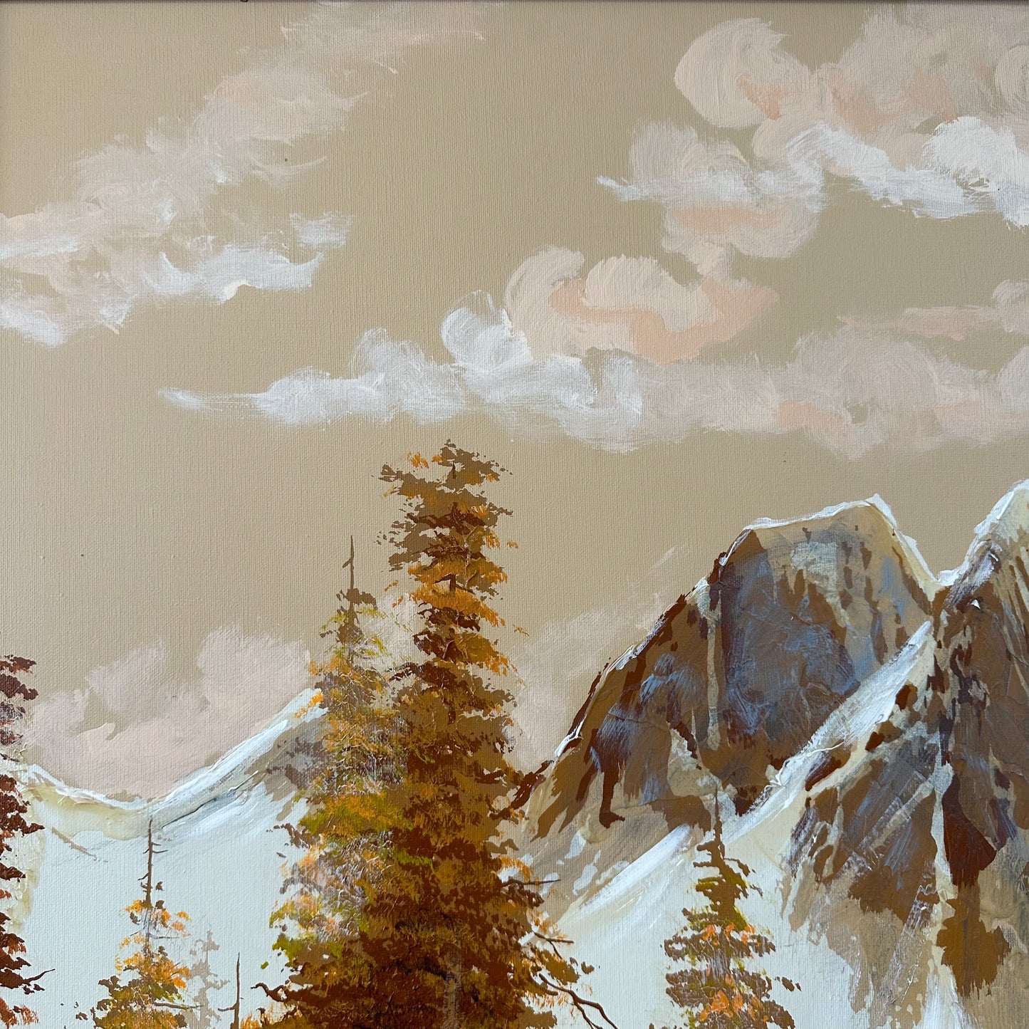 Large Vintage Textured Oil Painting by Walter Sherwood