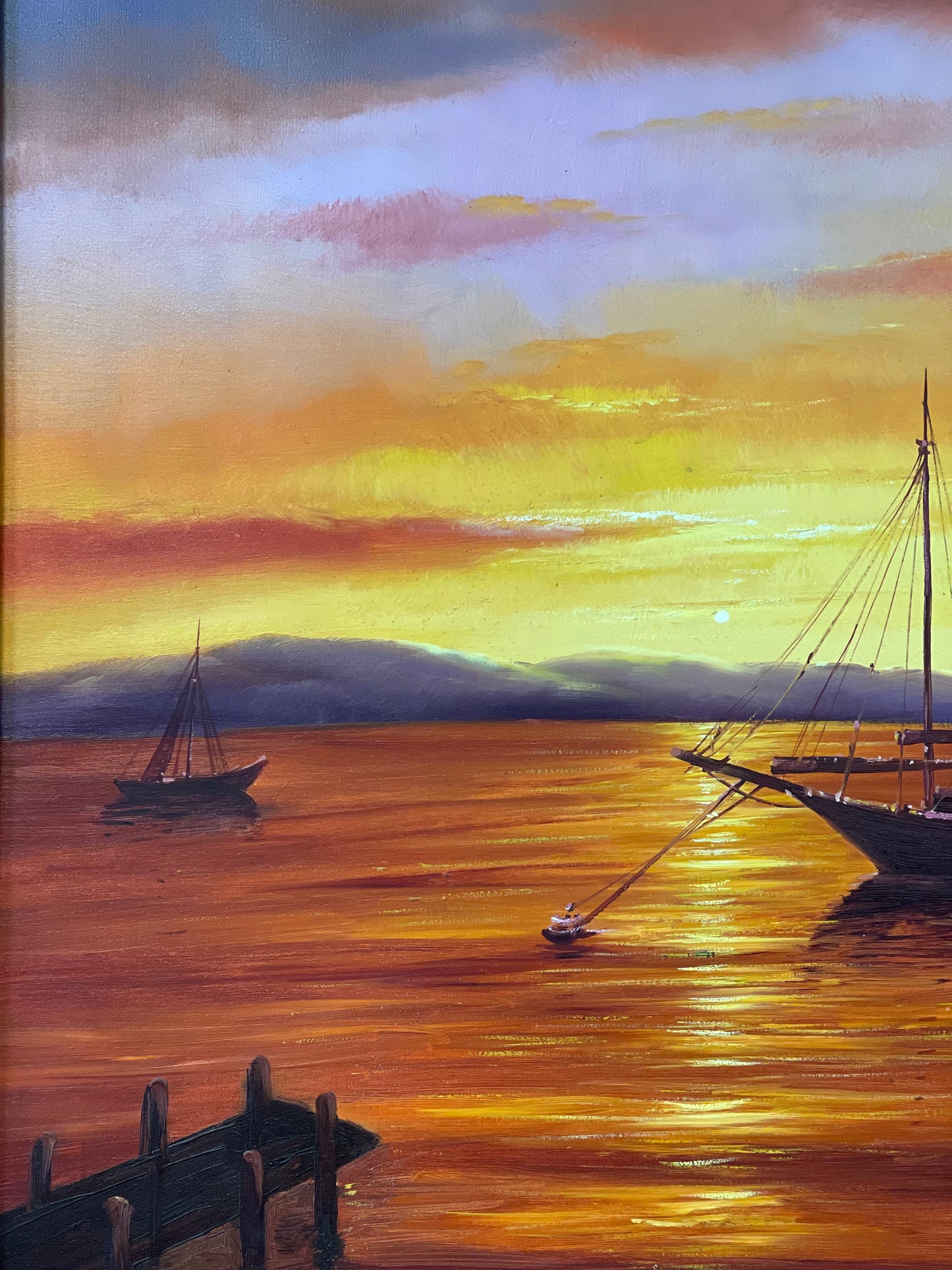 Sunset Scenery Oil Painting