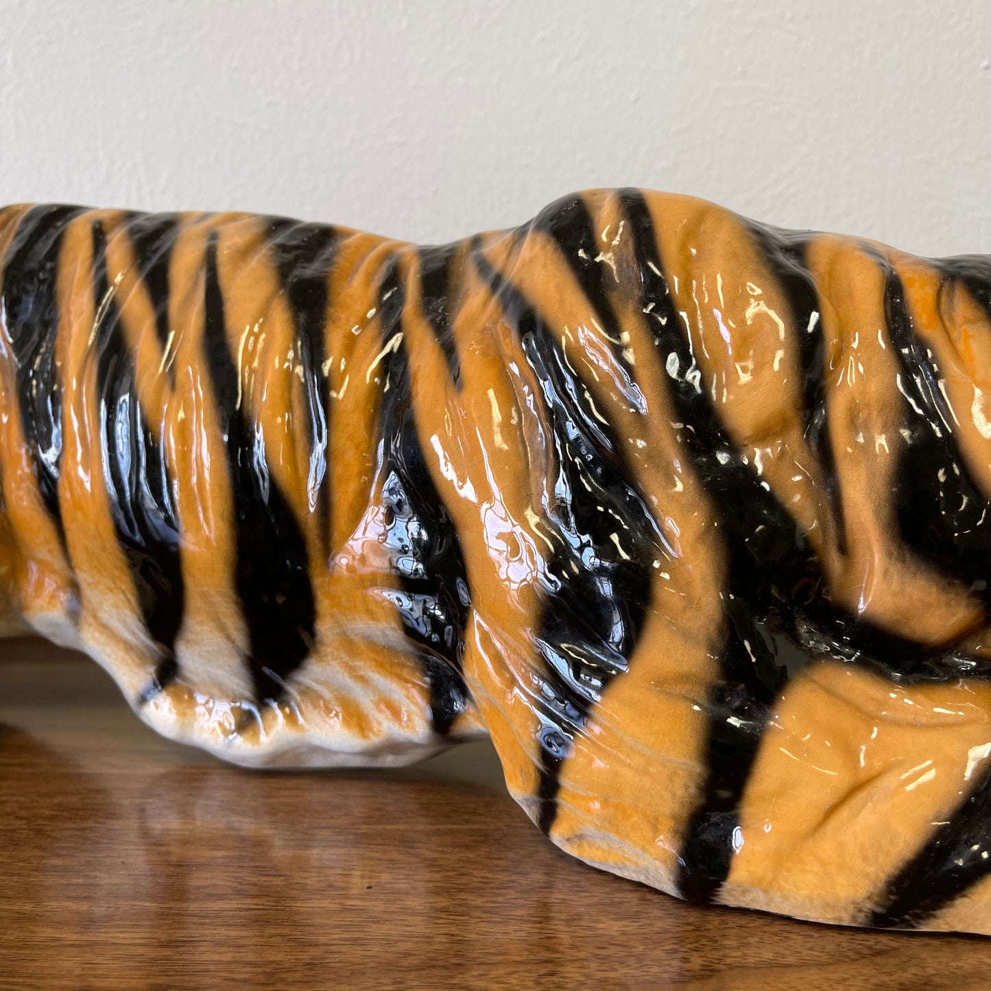 Vintage Handmade Medium Sized Ceramic Tiger
