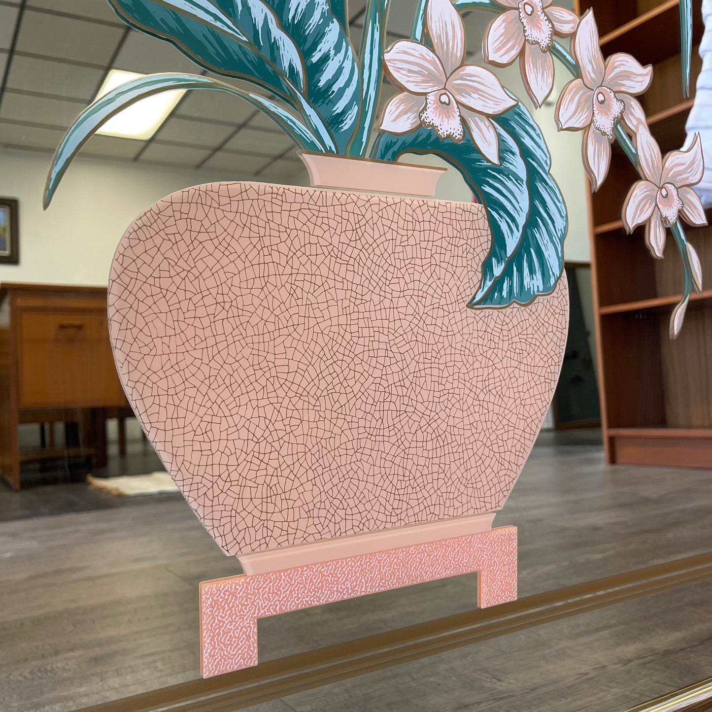 Vintage Orchid Bouquet Mirror