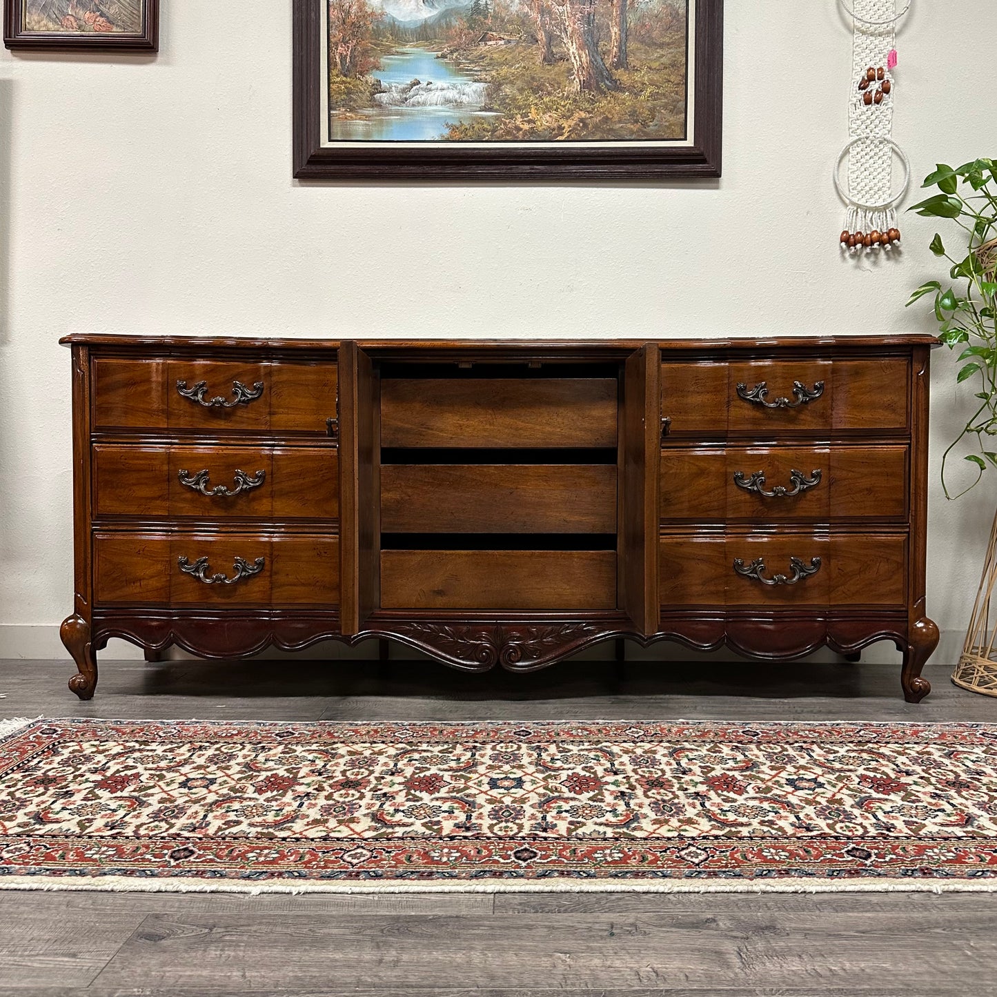 Vintage French 9 Drawer Dresser