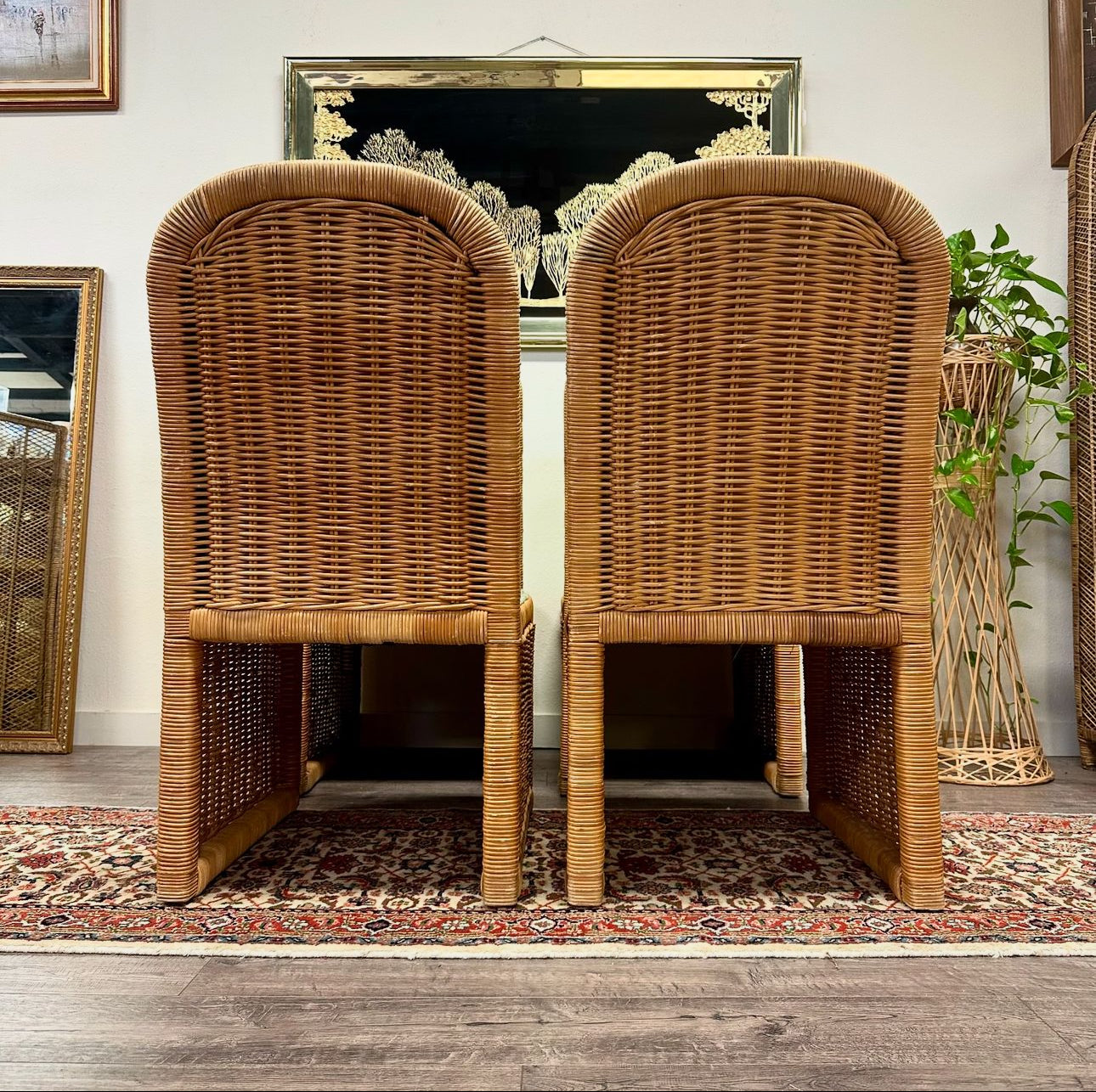 Set Of 4 Rattan Chairs