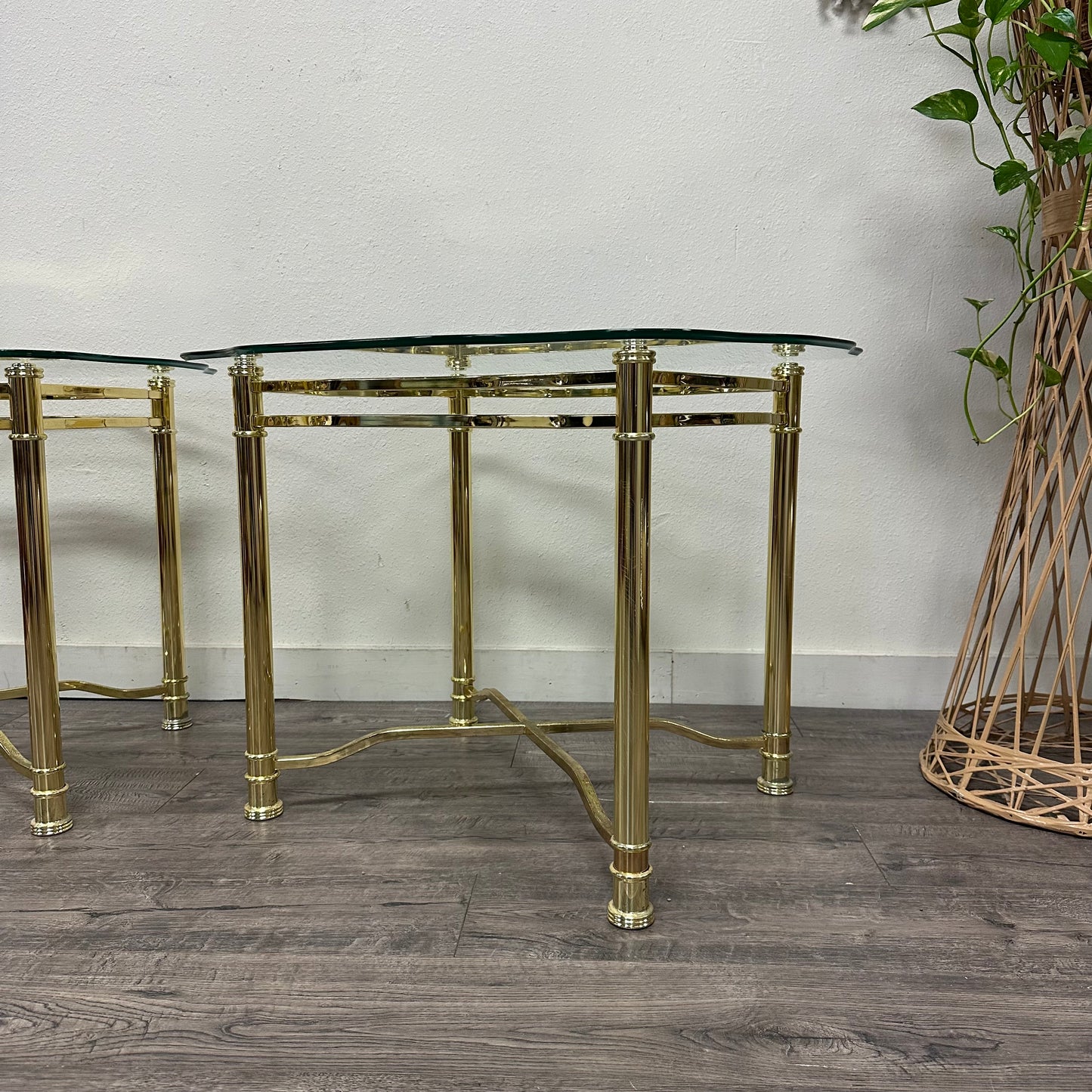 Gold & Glass Side Tables