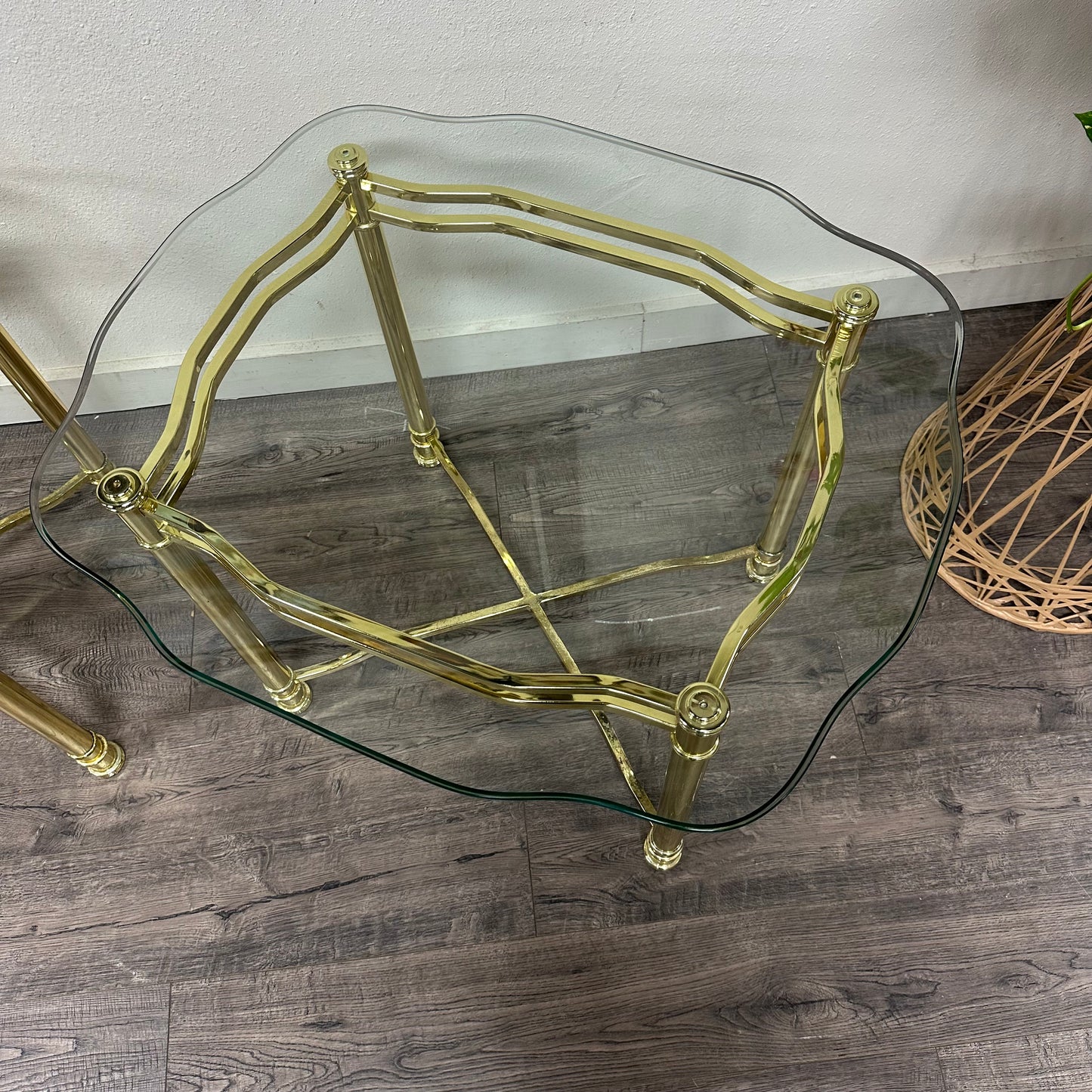 Gold & Glass Side Tables