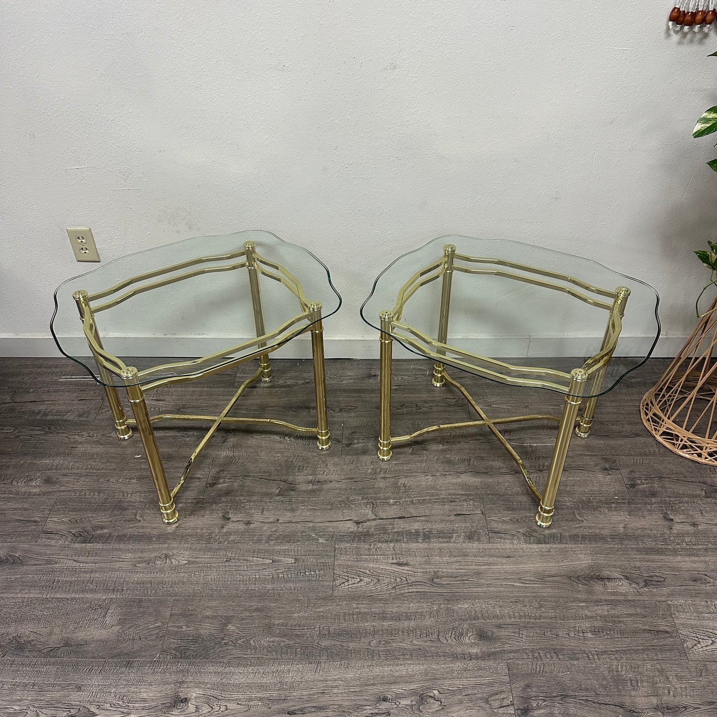 Gold & Glass Side Tables