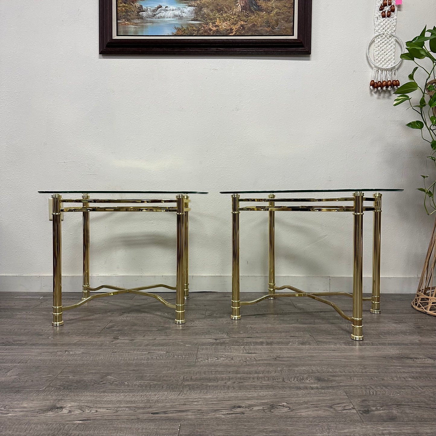 Gold & Glass Side Tables