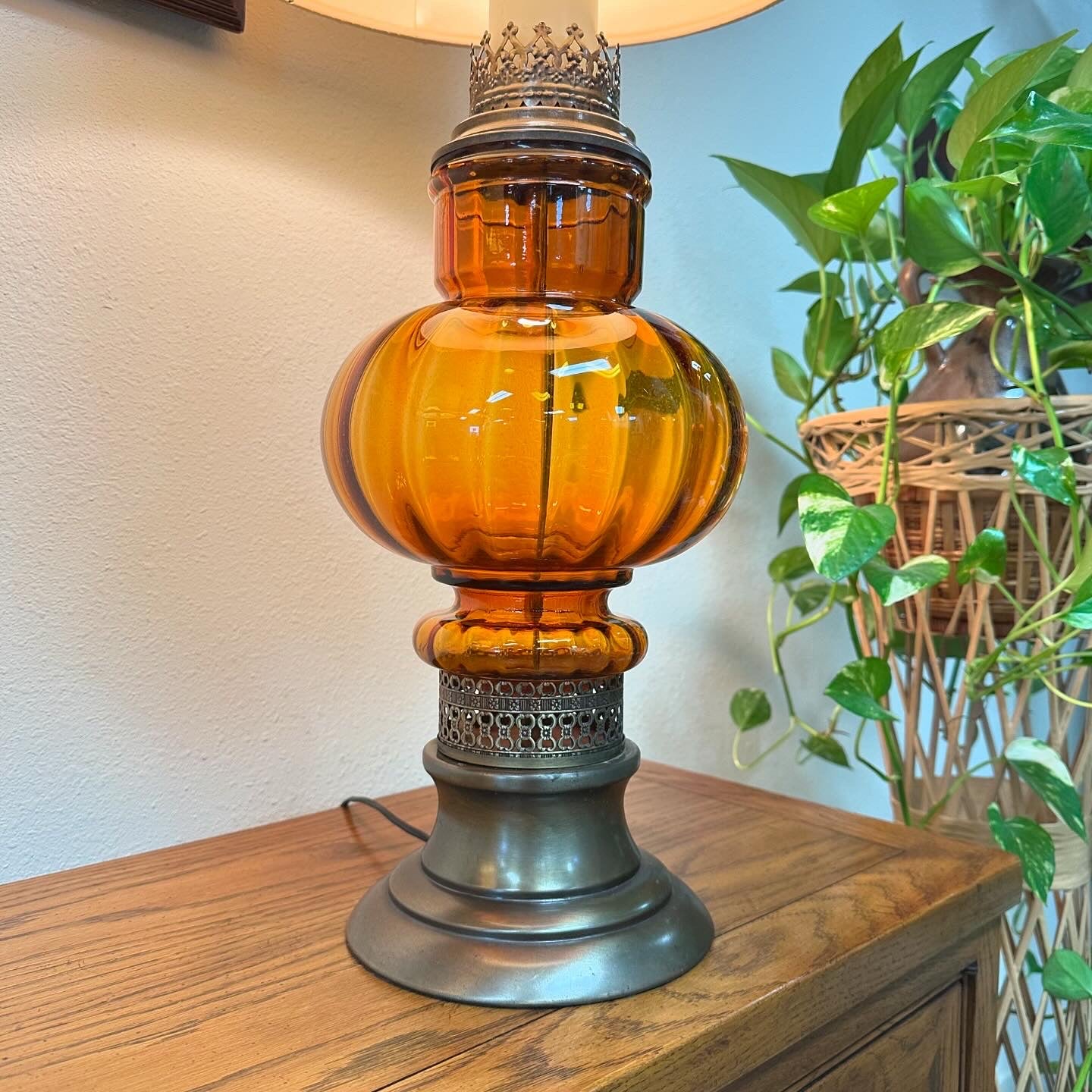 Vintage Amber Lamps