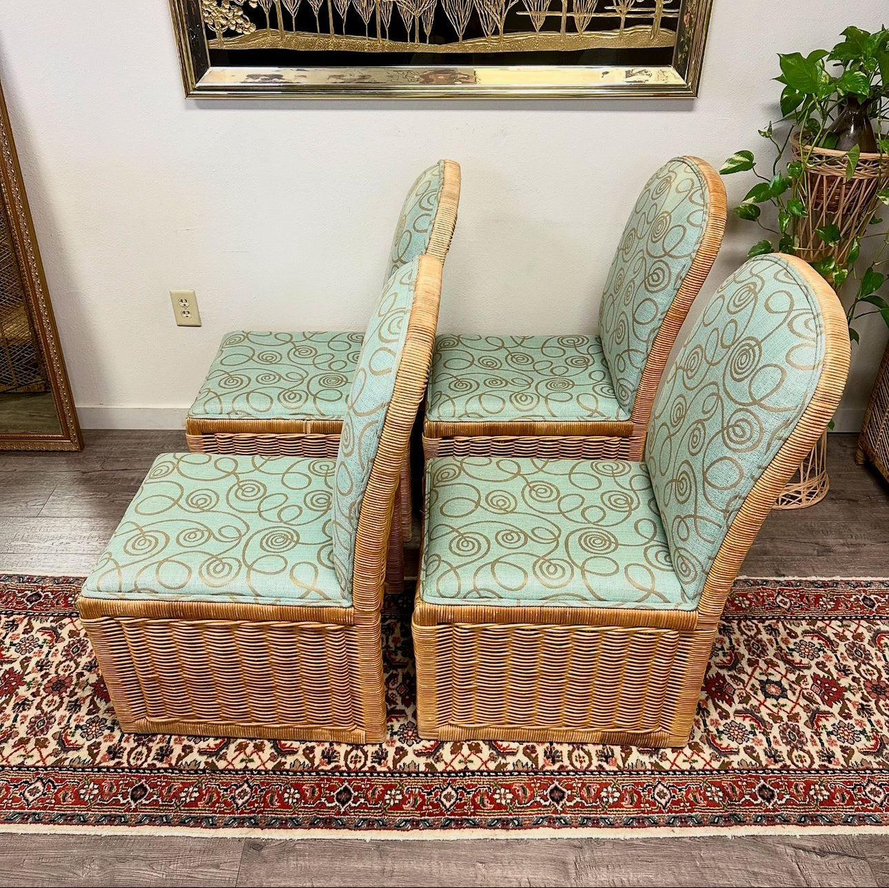 Set Of 4 Rattan Chairs