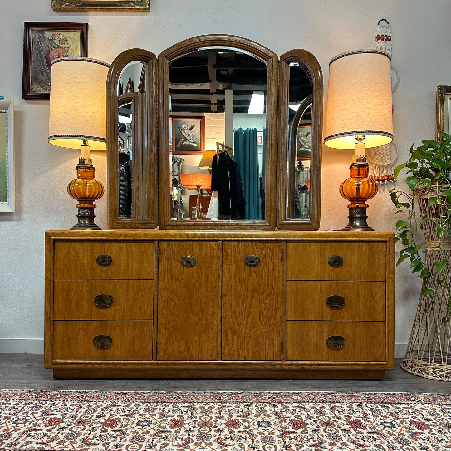 Vintage Dresser & Mirror By Stanley