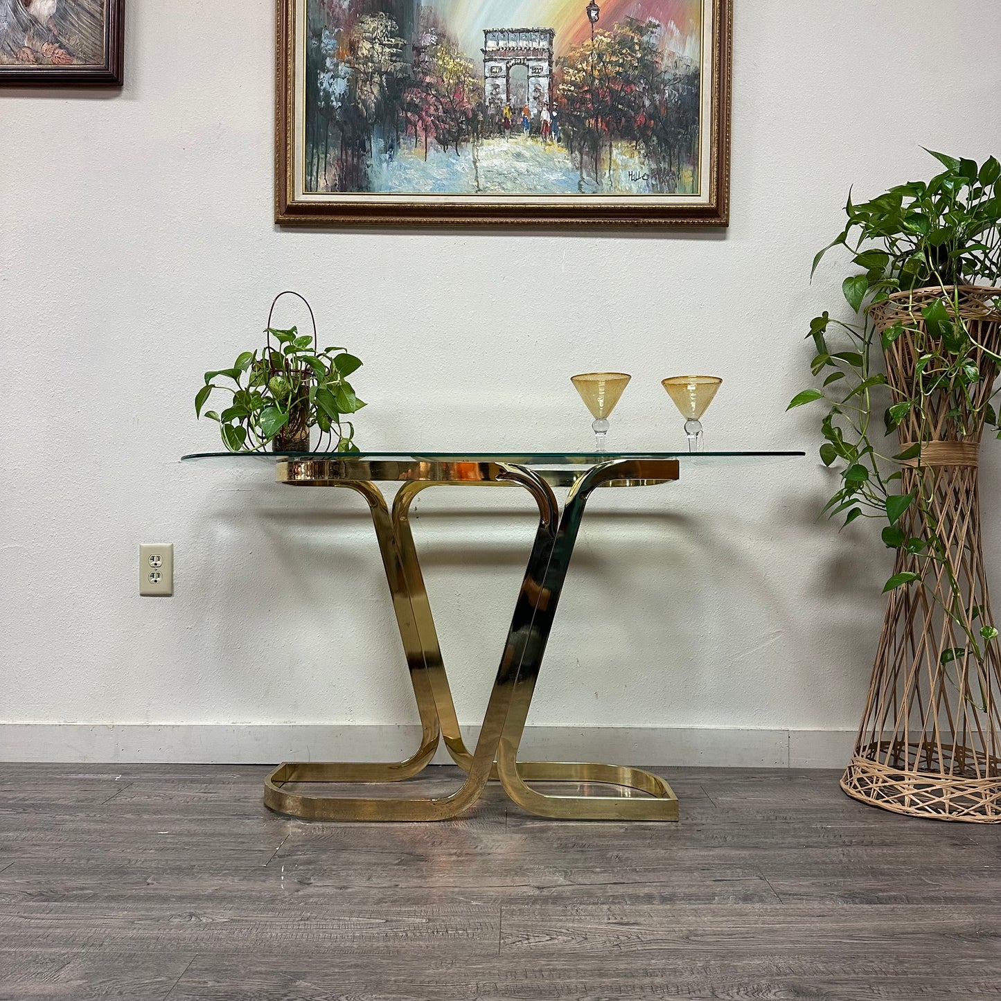 Brass/Glass console