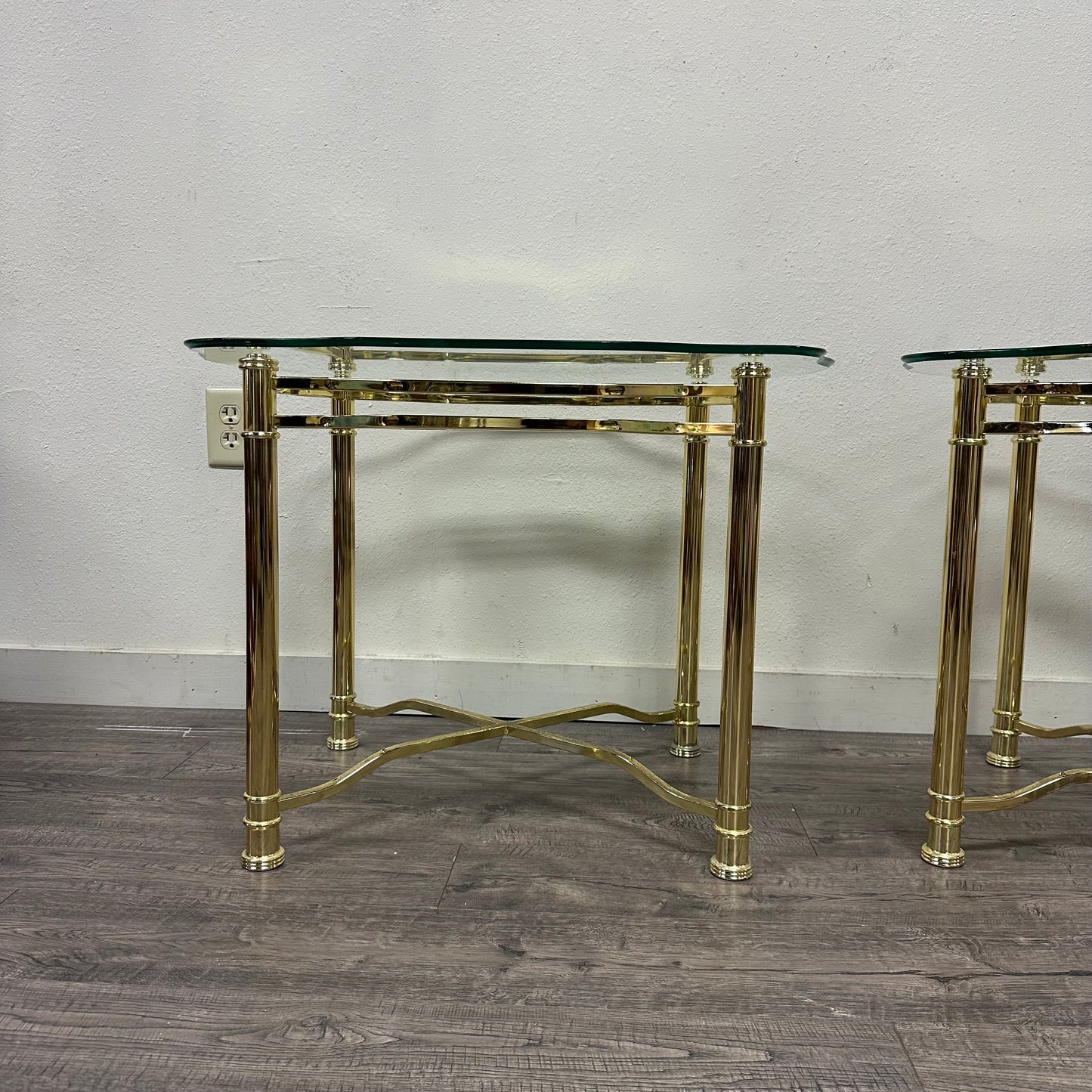 Gold & Glass Side Tables