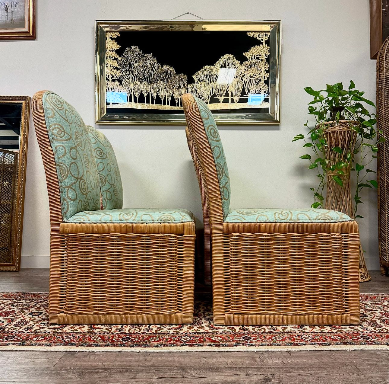 Set Of 4 Rattan Chairs