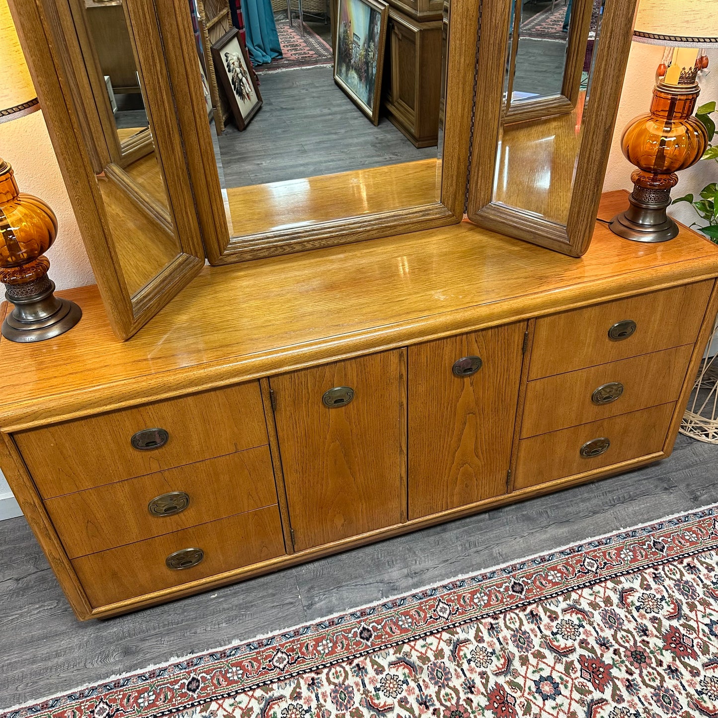 Vintage Dresser & Mirror By Stanley