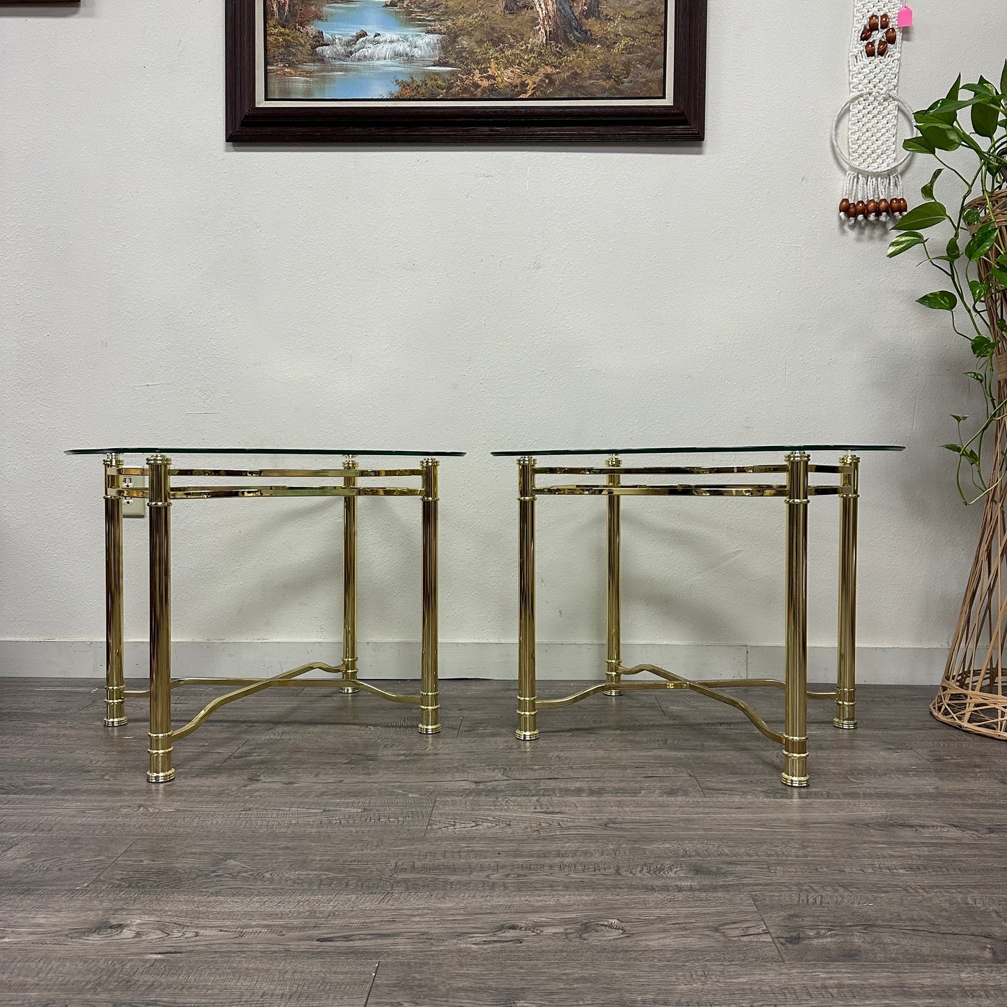 Gold & Glass Side Tables