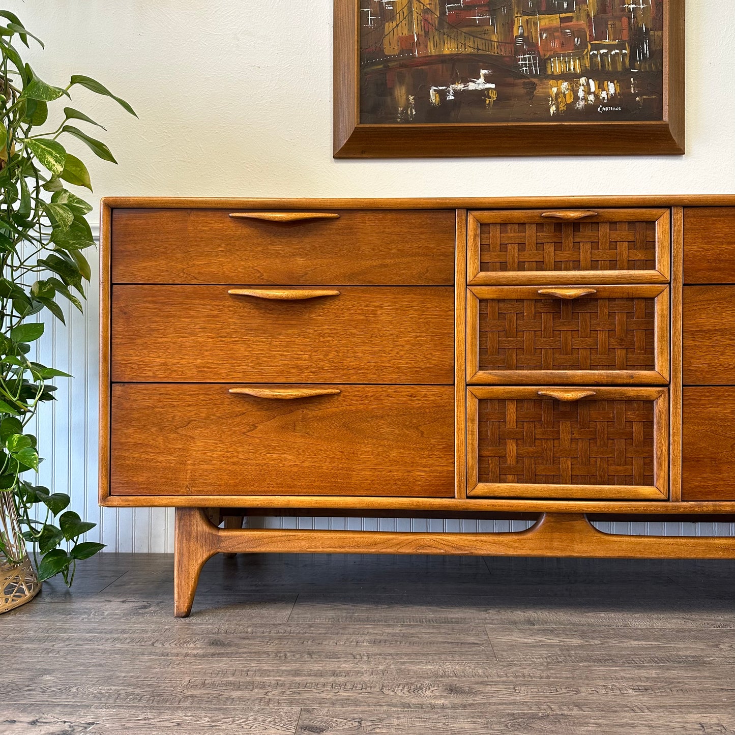 Mid Century Modern 9 Drawer Dresser By Lane Perception