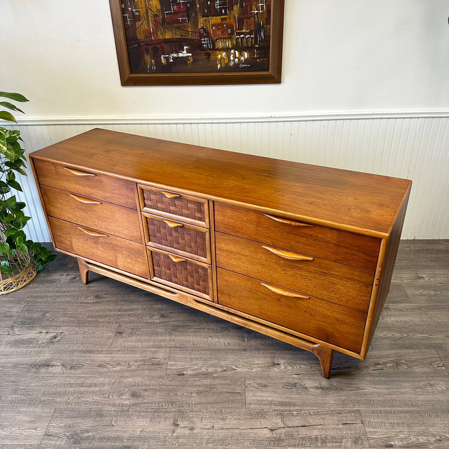 Mid Century Modern 9 Drawer Dresser By Lane Perception