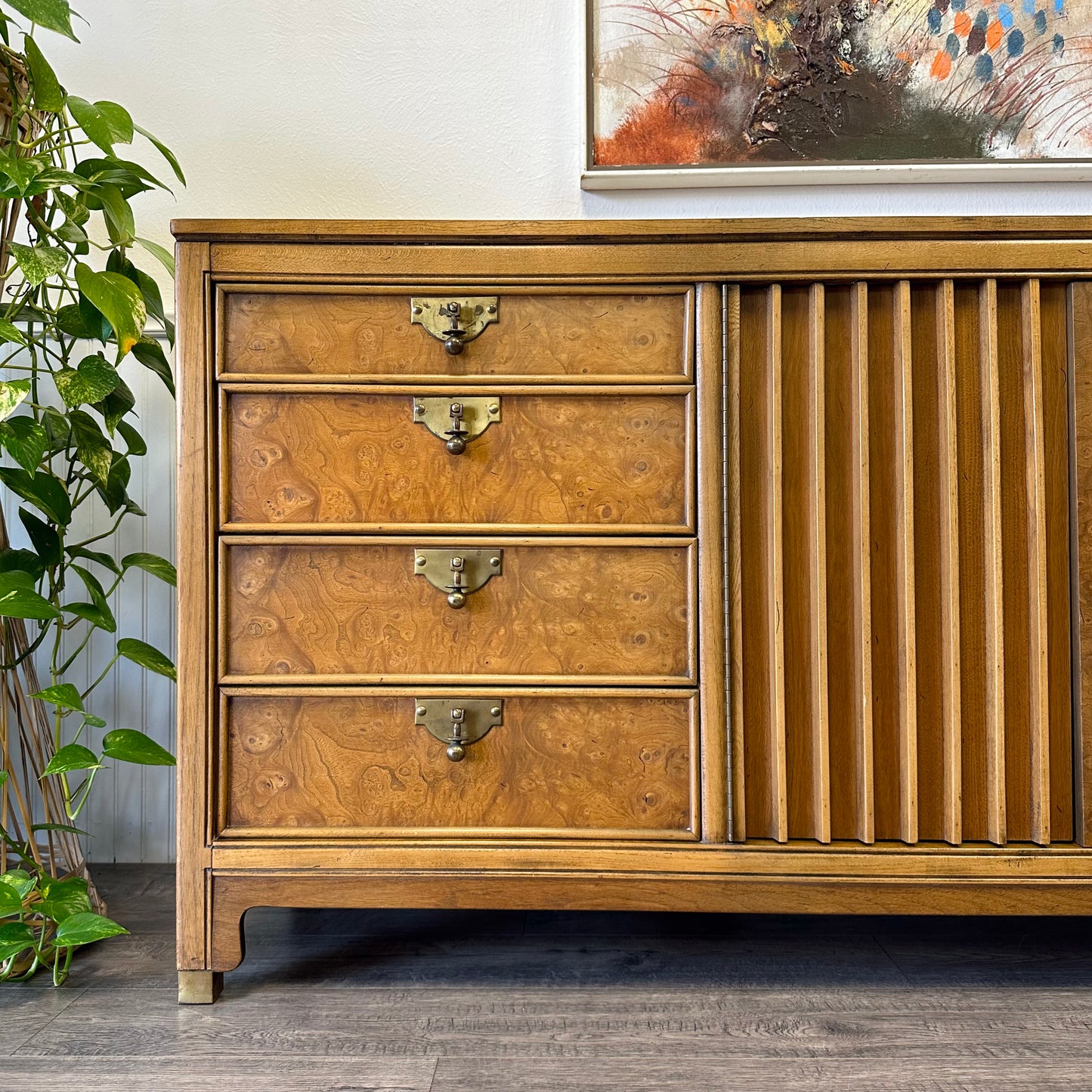 Vintage 11 Drawer Dresser + Two Mirror, By American Of Martinsville