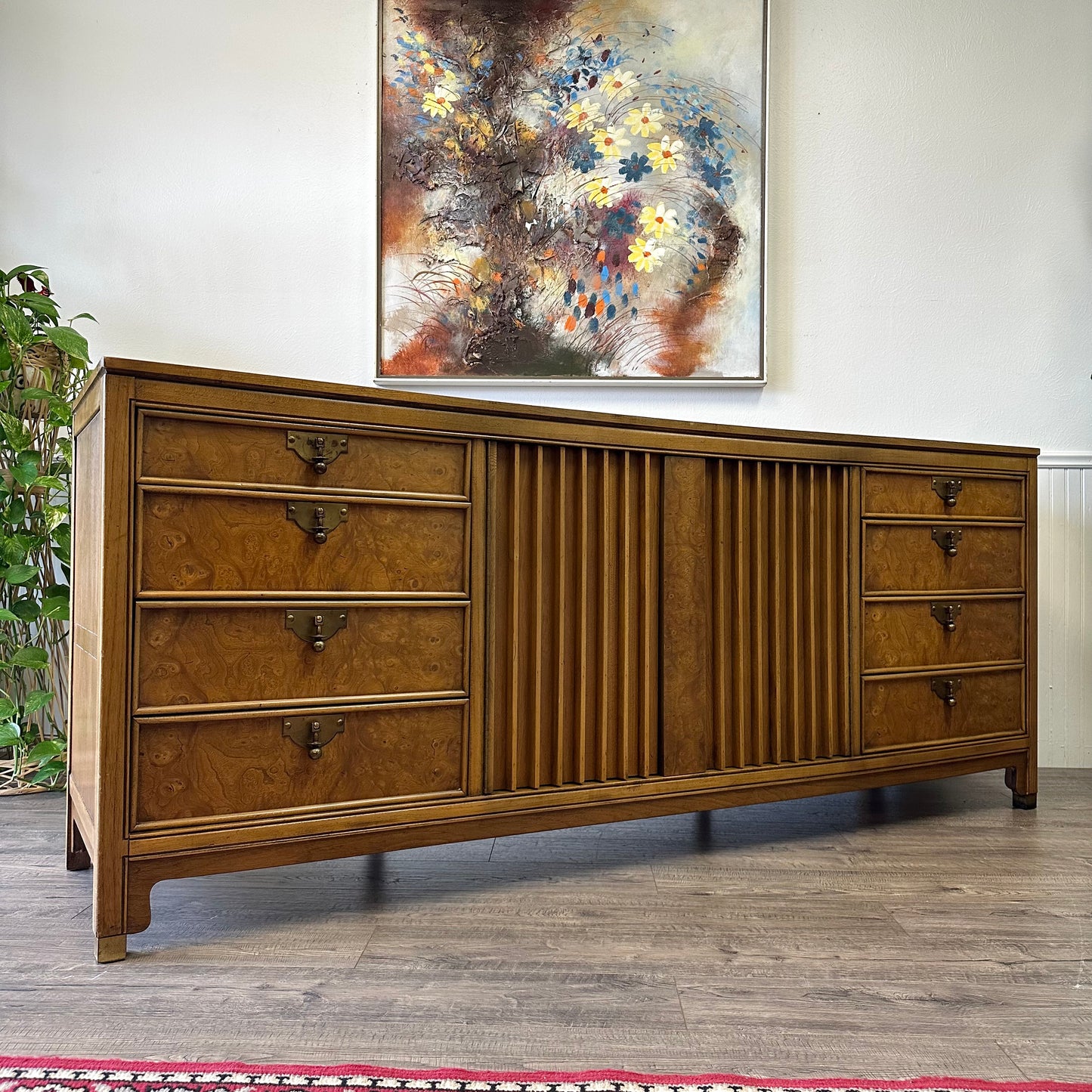 Vintage 11 Drawer Dresser + Two Mirror, By American Of Martinsville