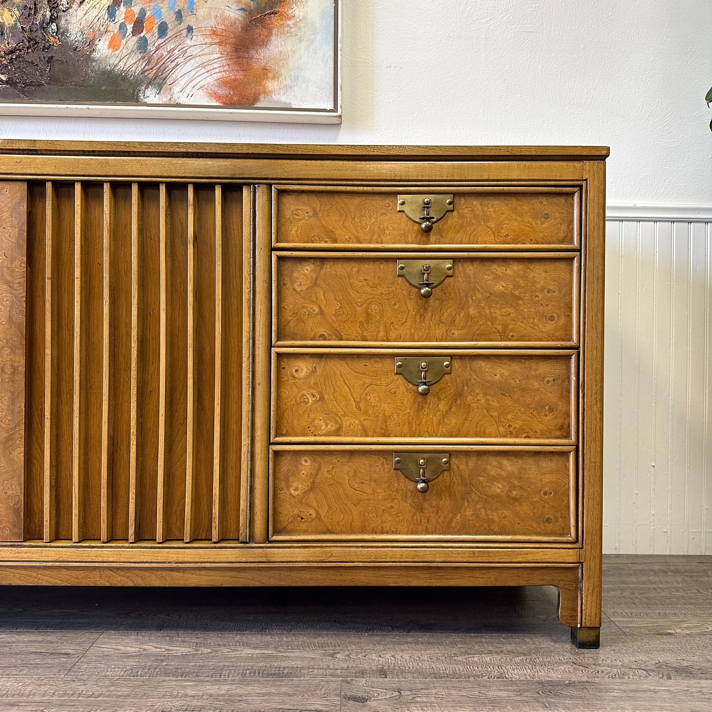 Vintage 11 Drawer Dresser + Two Mirror, By American Of Martinsville