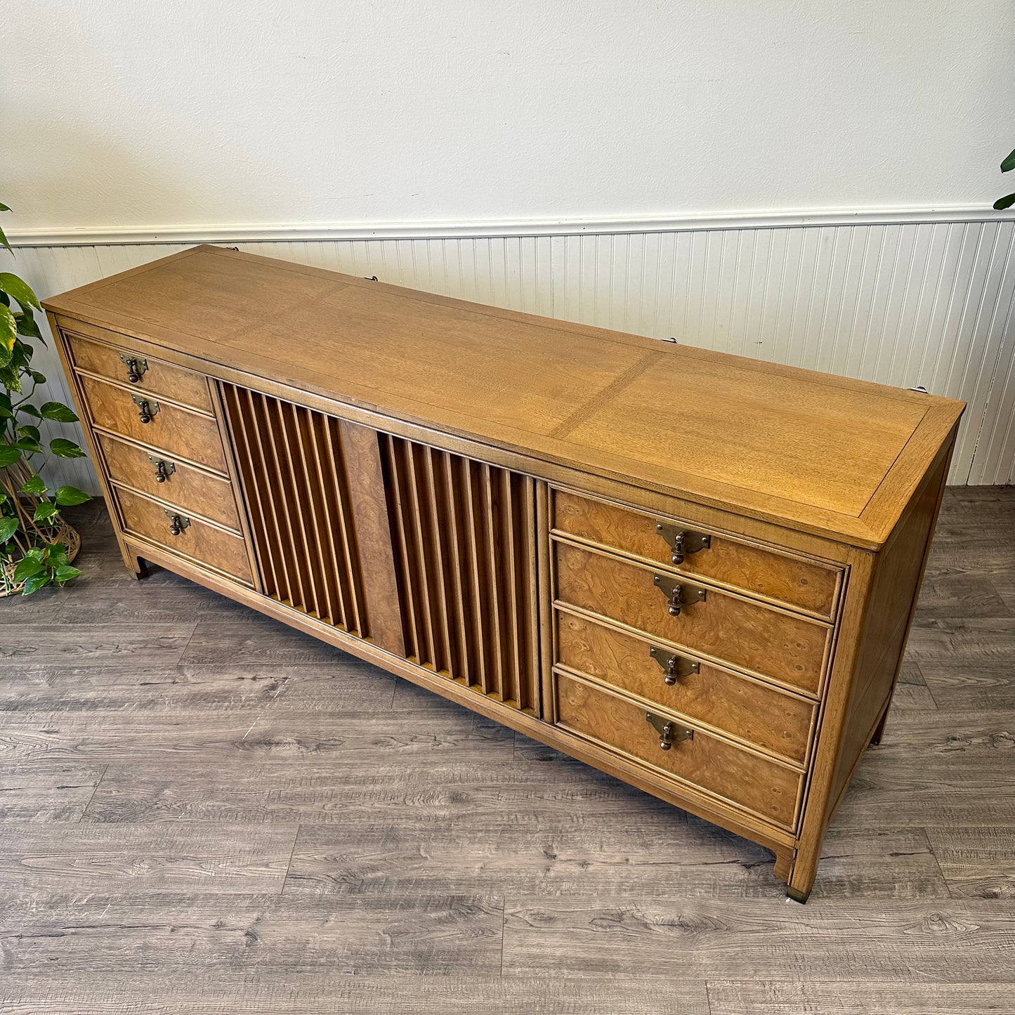 Vintage 11 Drawer Dresser + Two Mirror, By American Of Martinsville