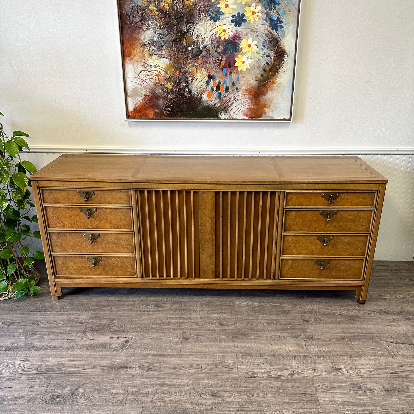 Vintage 11 Drawer Dresser + Two Mirror, By American Of Martinsville