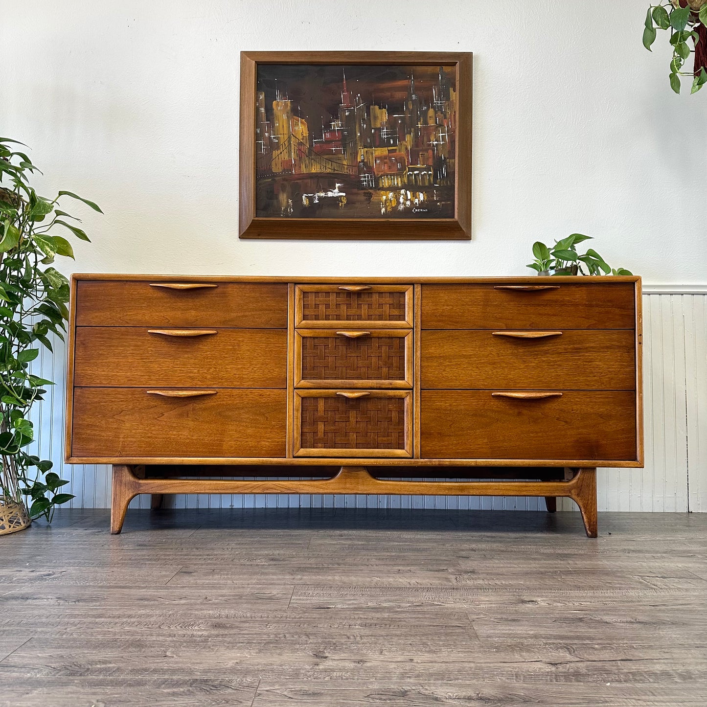 Mid Century Modern 9 Drawer Dresser By Lane Perception