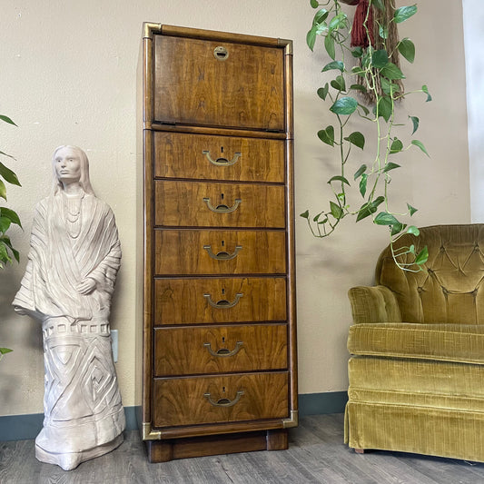 Vintage Drexel Tall Chest w/Flip Up Mirror, From The Accolade Collection.