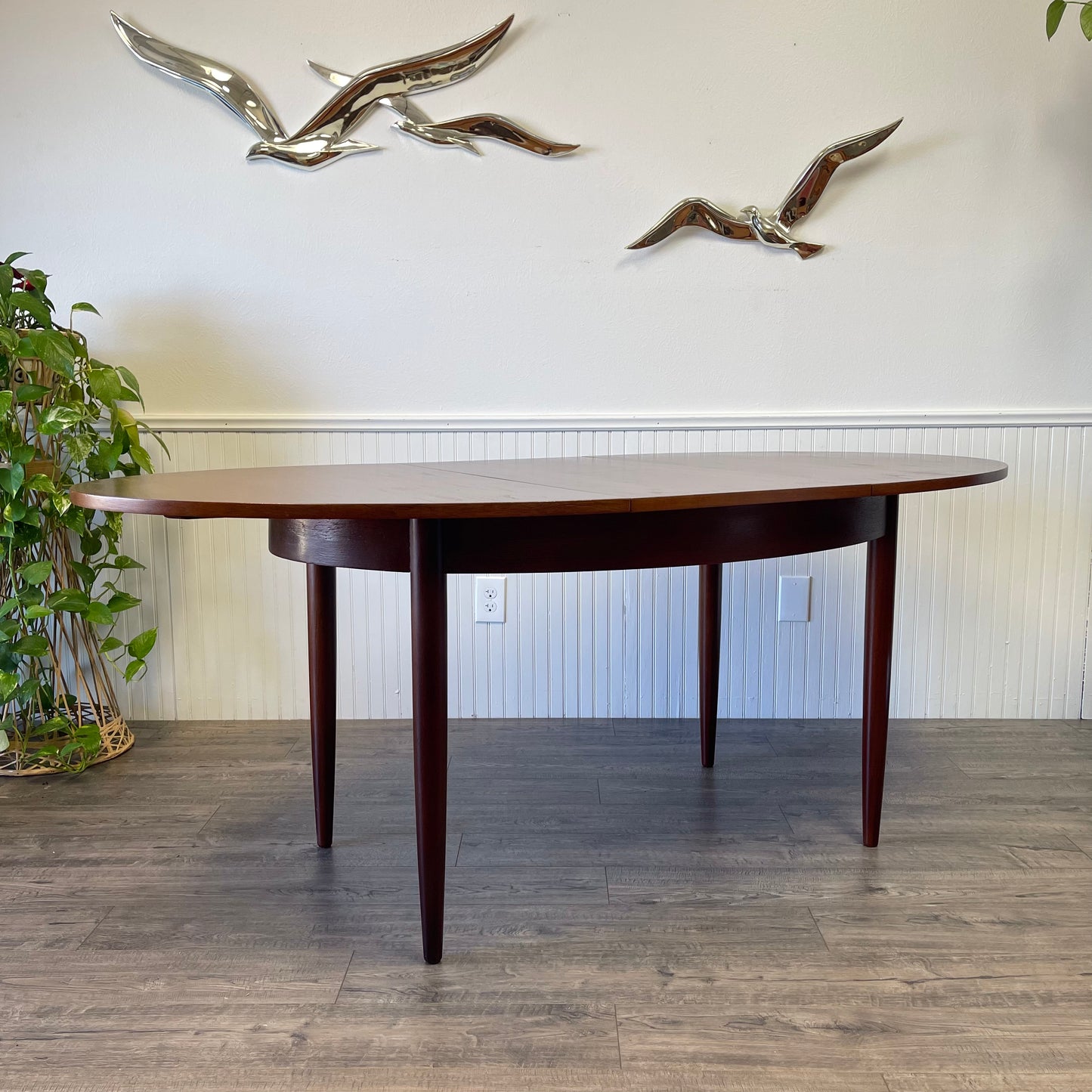 Mid Century Danish Teak Butterfly Leaf Table.