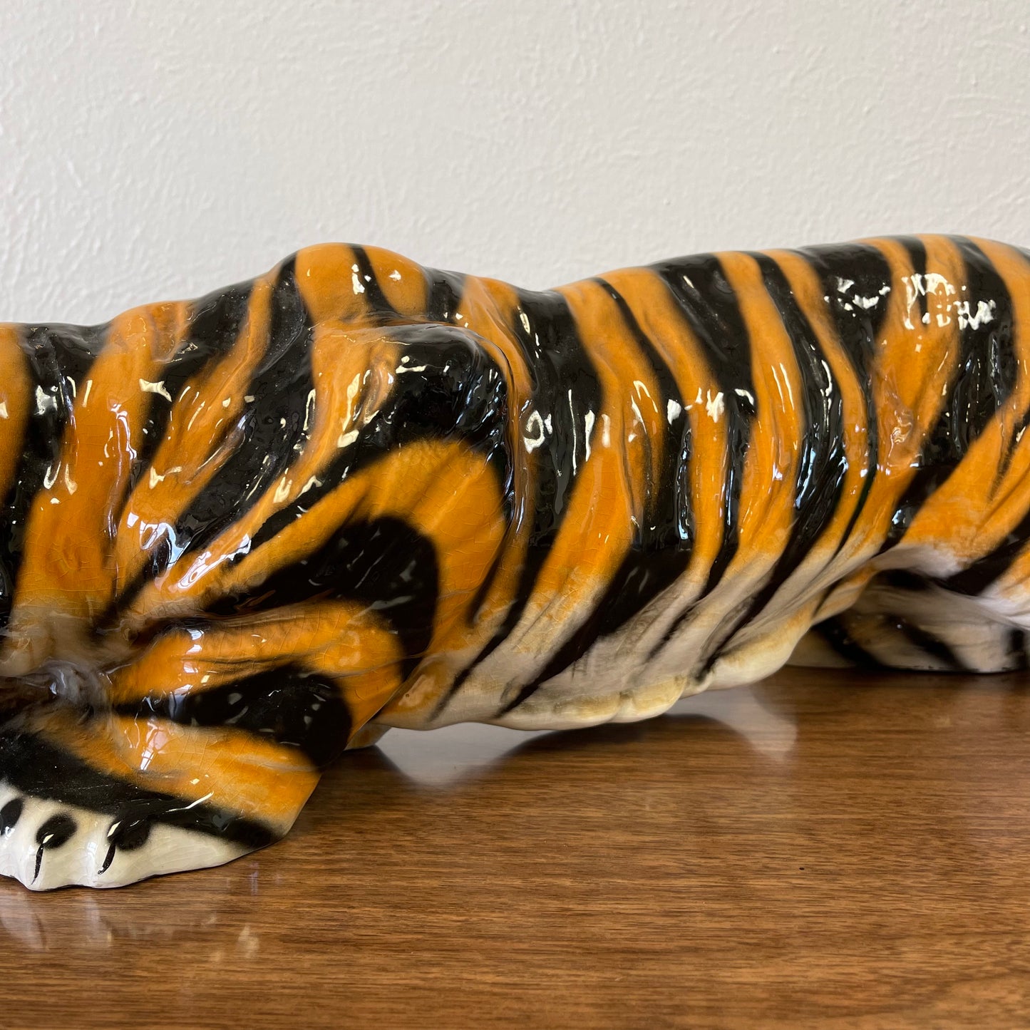 Vintage Handmade Medium Sized Ceramic Tiger