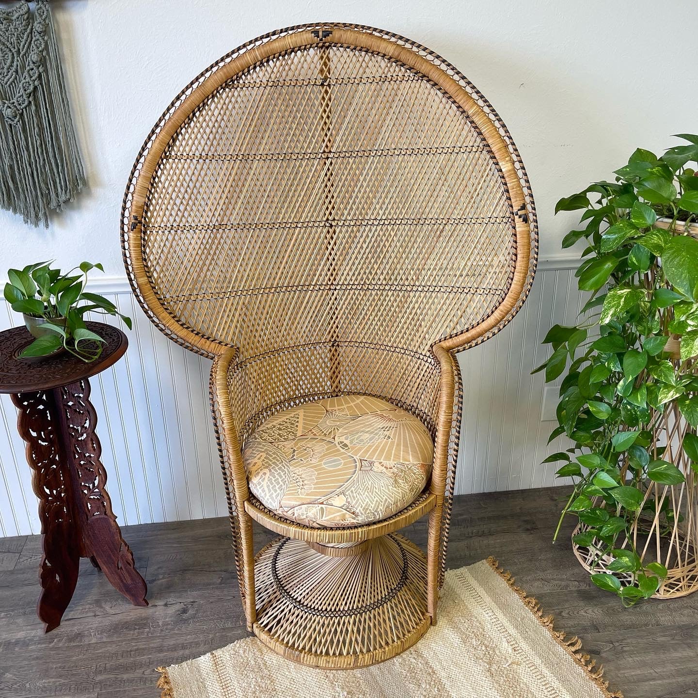 Vintage Peacock Throne Chair