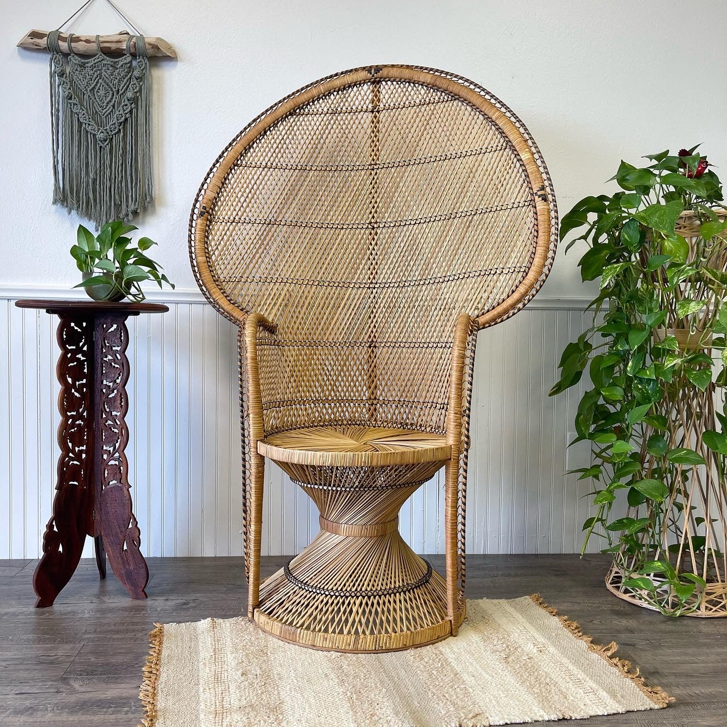 Vintage Peacock Throne Chair