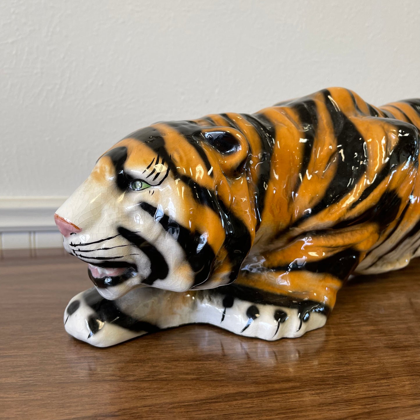 Vintage Handmade Medium Sized Ceramic Tiger