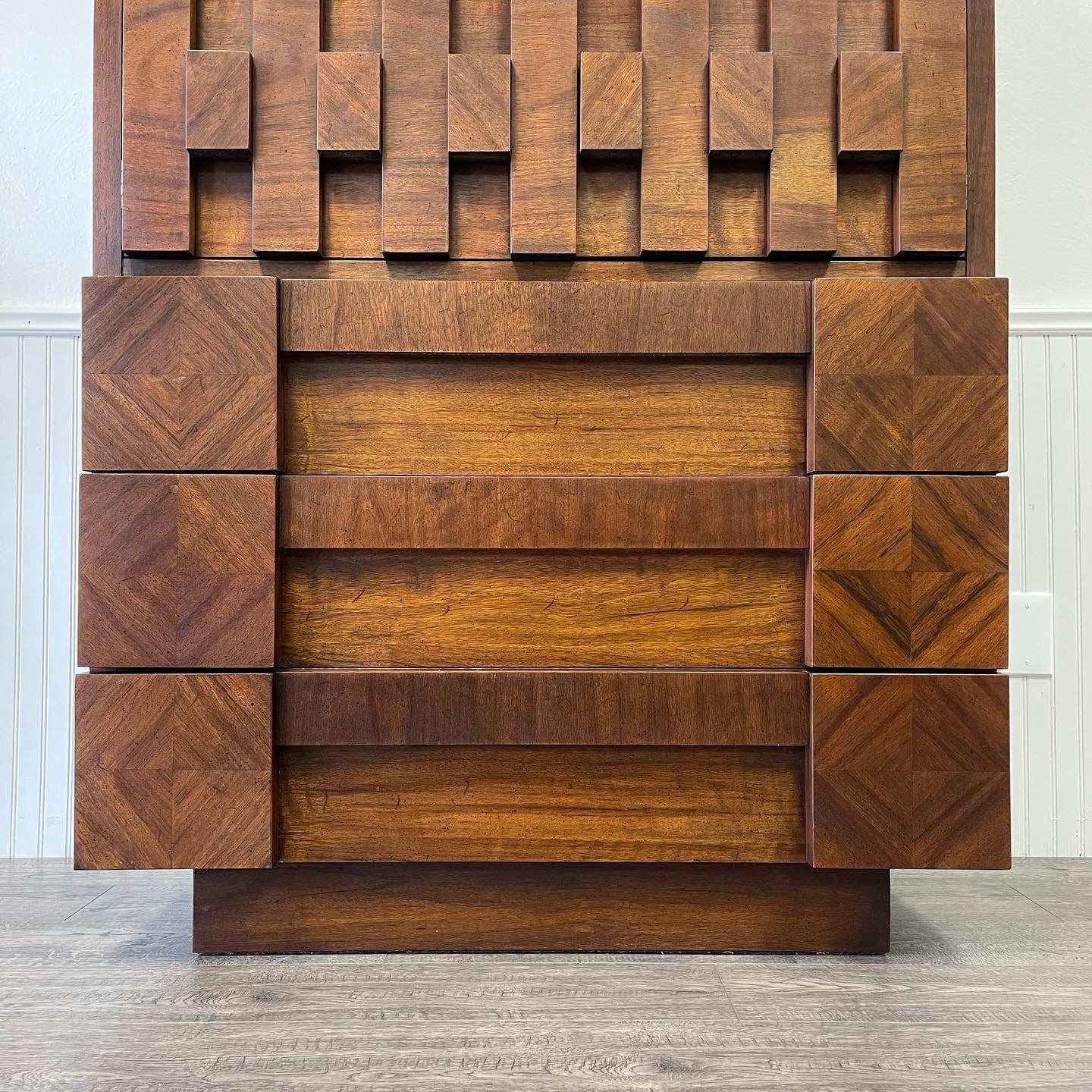 Mid Century Brutalist Armoire, By Lane.