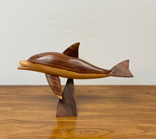 Hand Carved Wood Dolphin