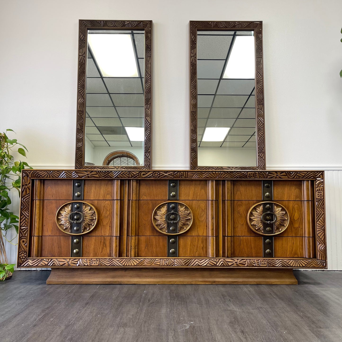 Mid Century Dresser & Matching Mirrors