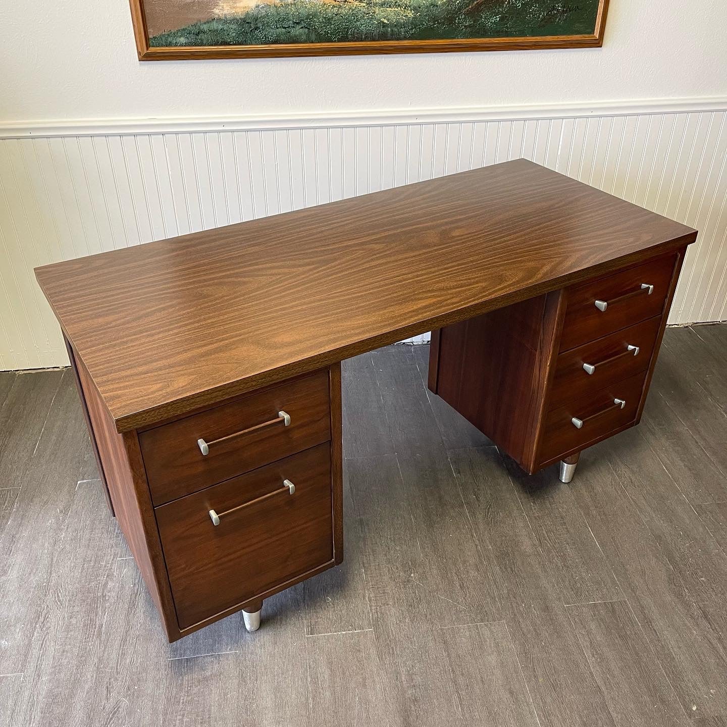 Vintage 5 Drawer Executive Desk