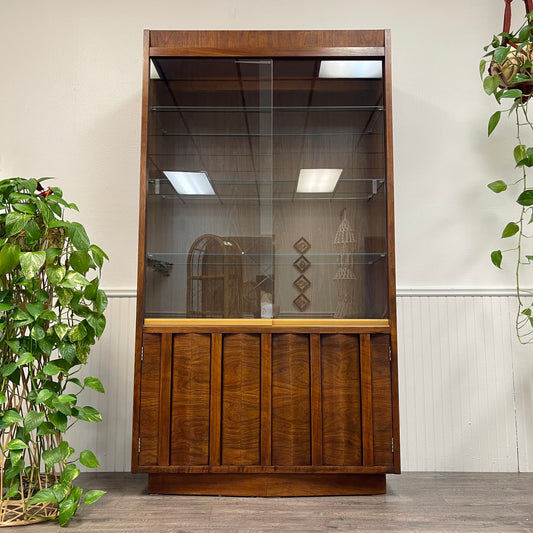 Mid Century Lighted China Cabinet, By Lane