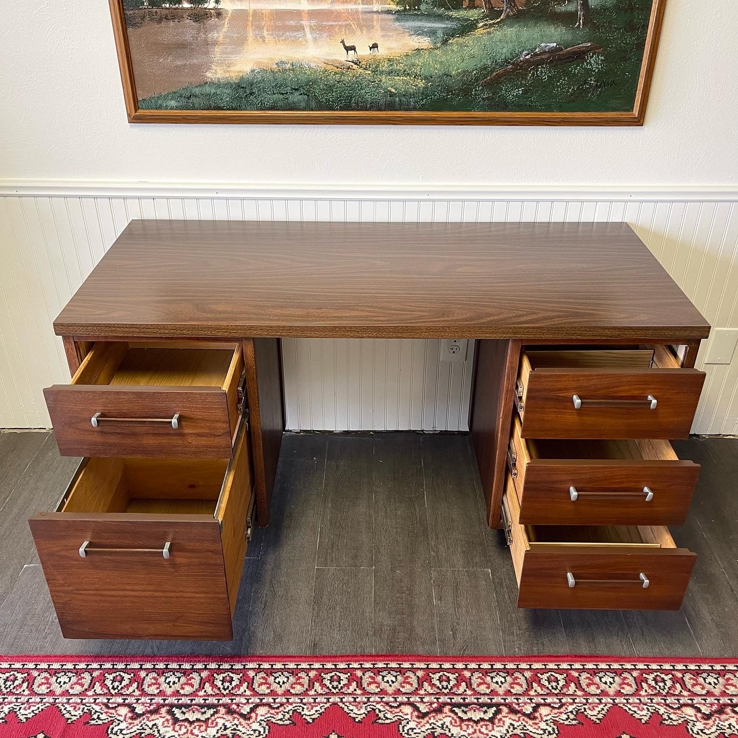 Vintage 5 Drawer Executive Desk