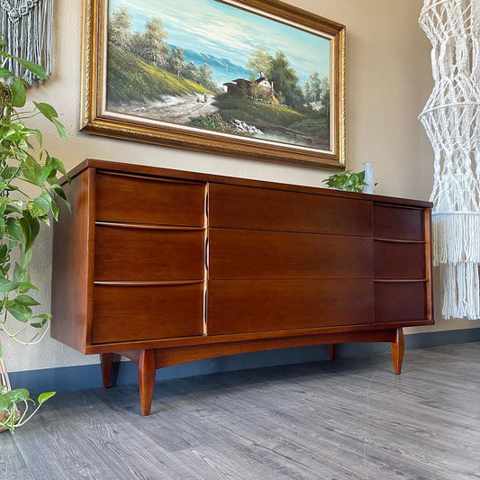 Mid Century 9 Drawer Dresser by Kent Coffey.