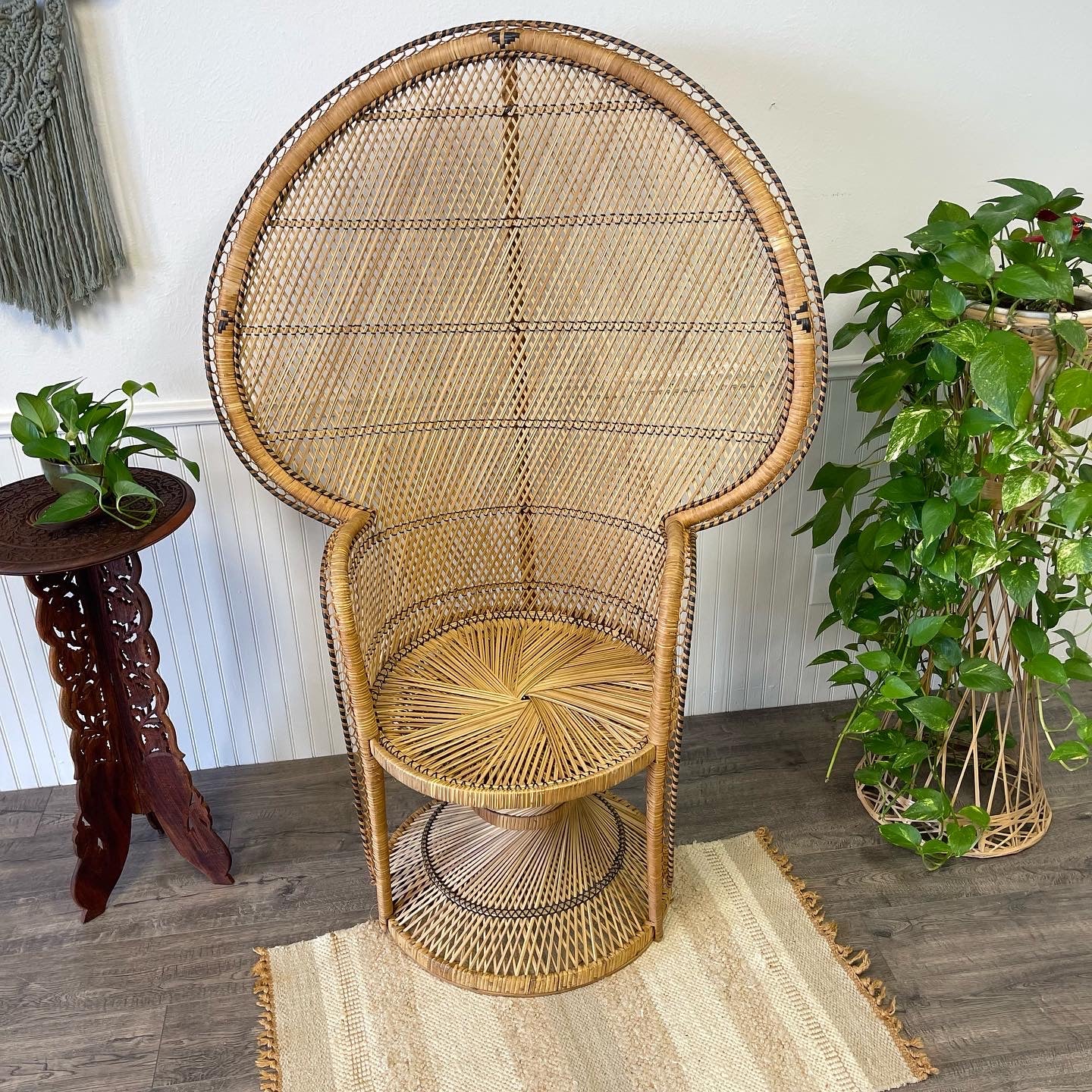 Vintage Peacock Throne Chair