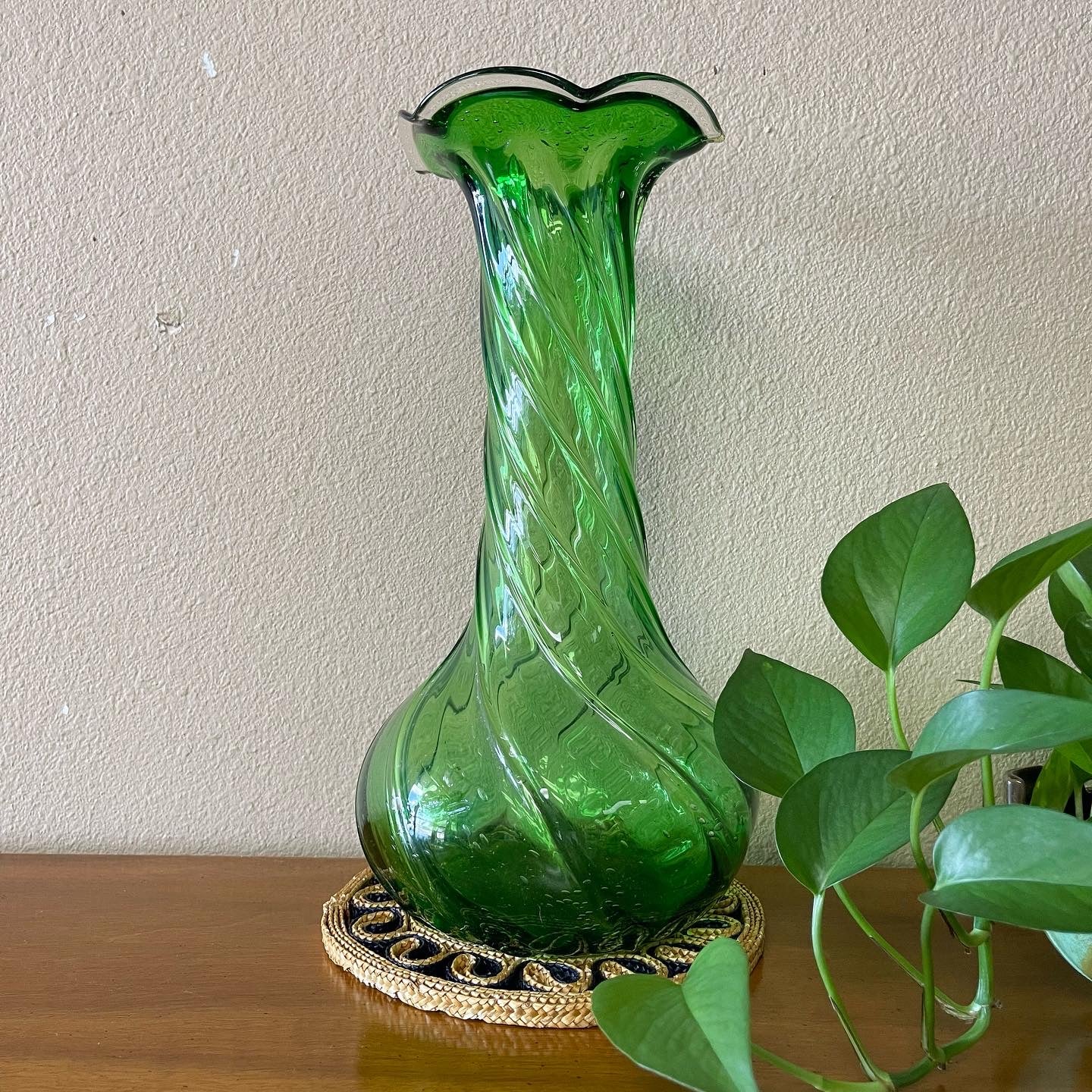 Green Glass Vase