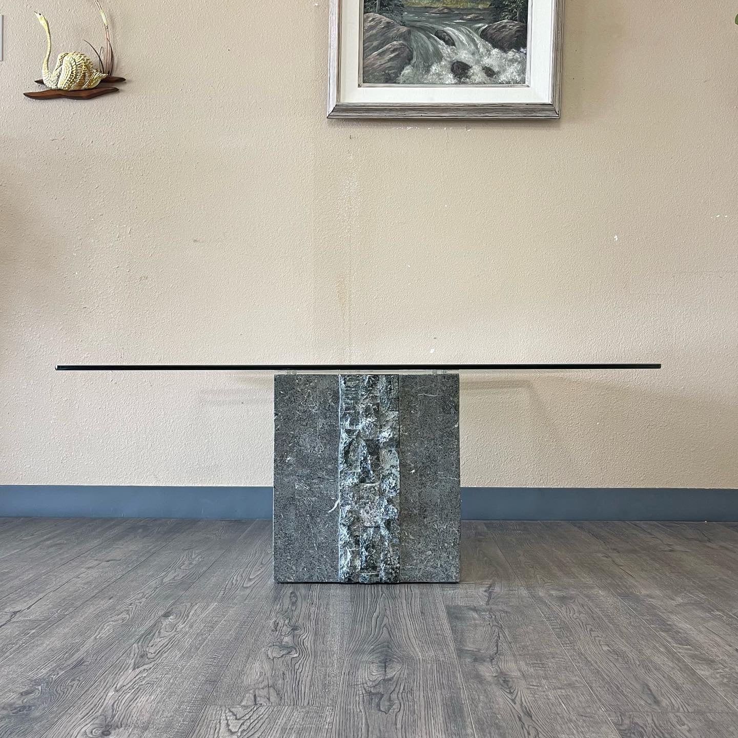 Postmodern Tessellated Stone Coffee Table & Side Table