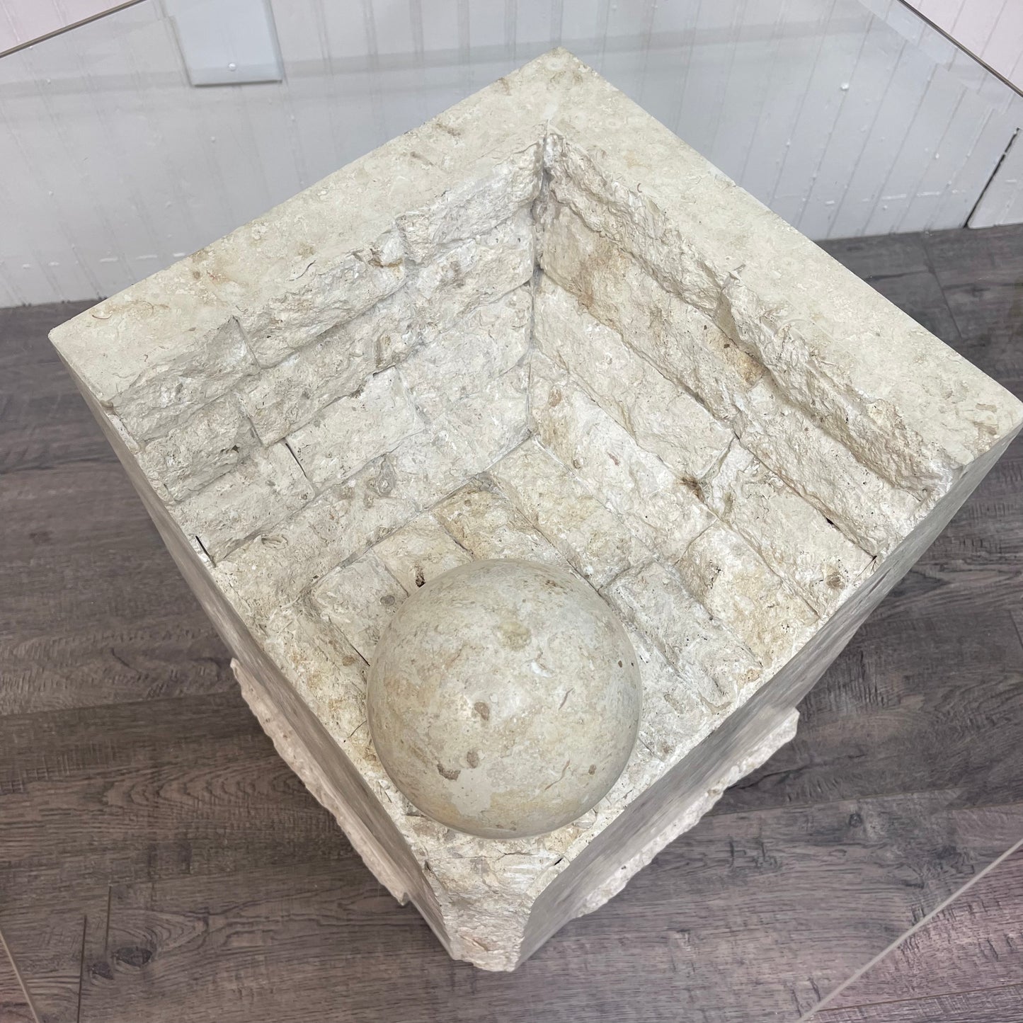 Tessellated Mactan Stone Side Tables