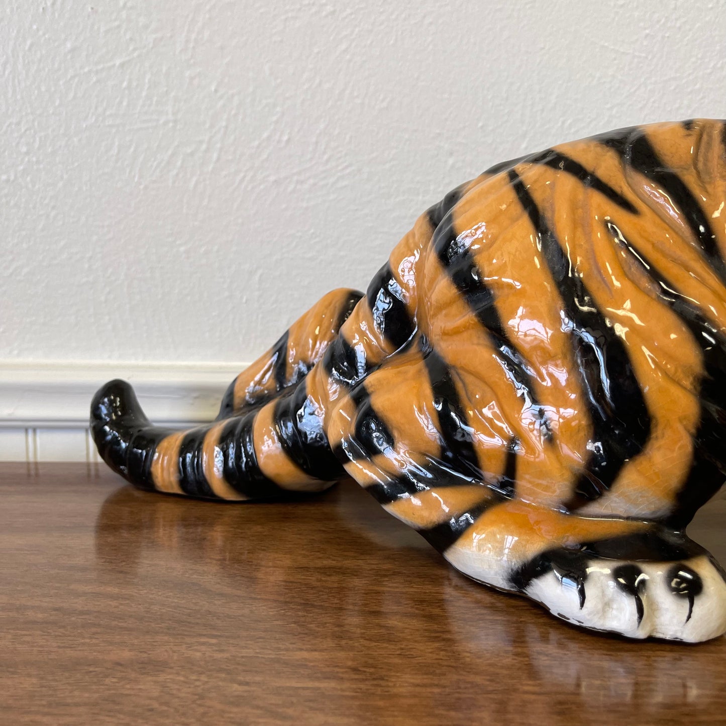 Vintage Handmade Medium Sized Ceramic Tiger