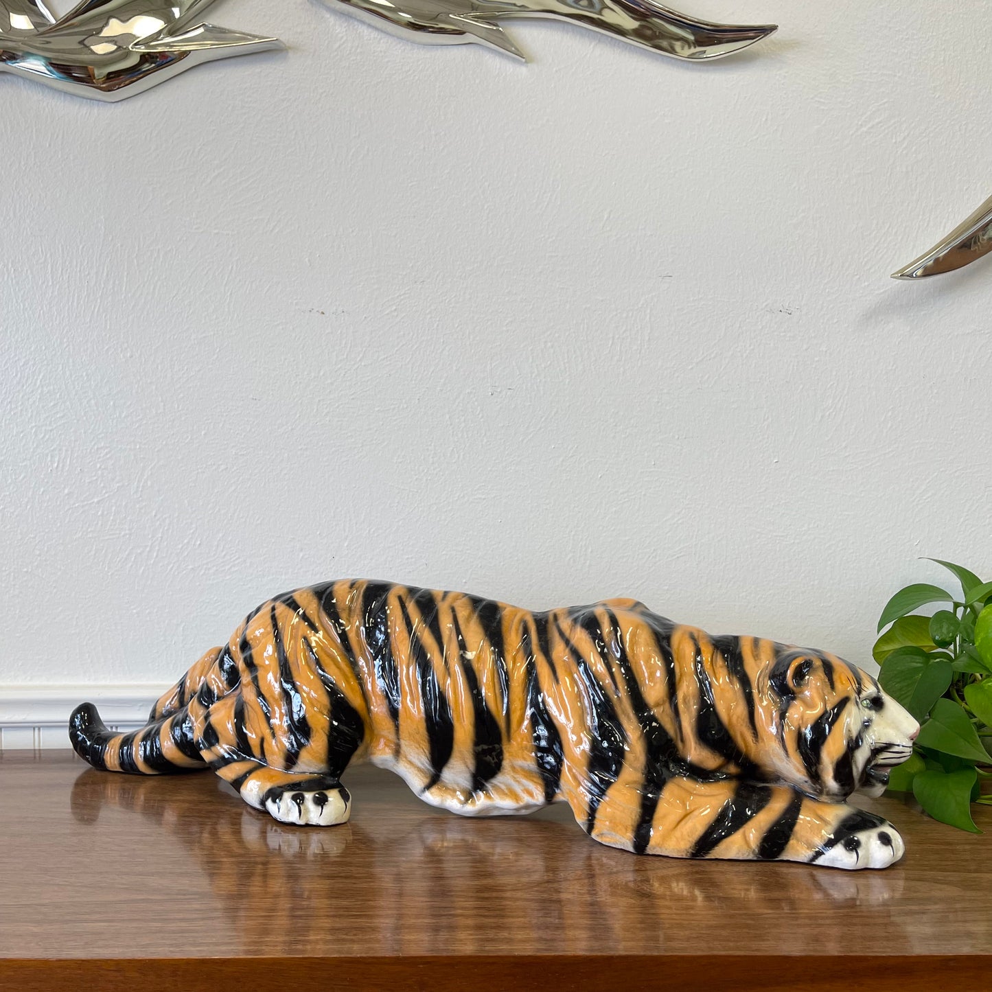 Vintage Handmade Medium Sized Ceramic Tiger