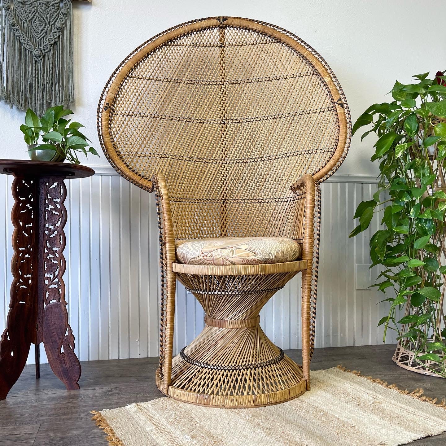 Vintage Peacock Throne Chair