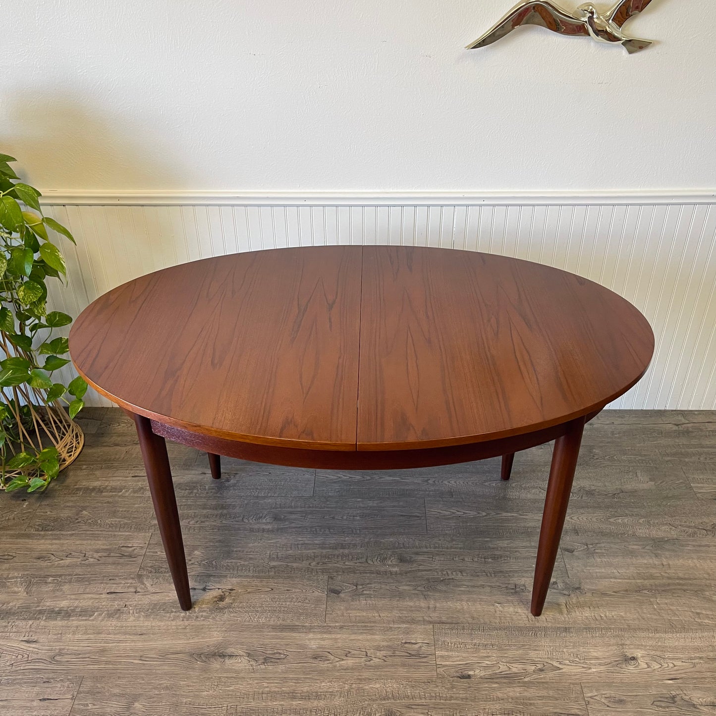 Mid Century Danish Teak Butterfly Leaf Table.