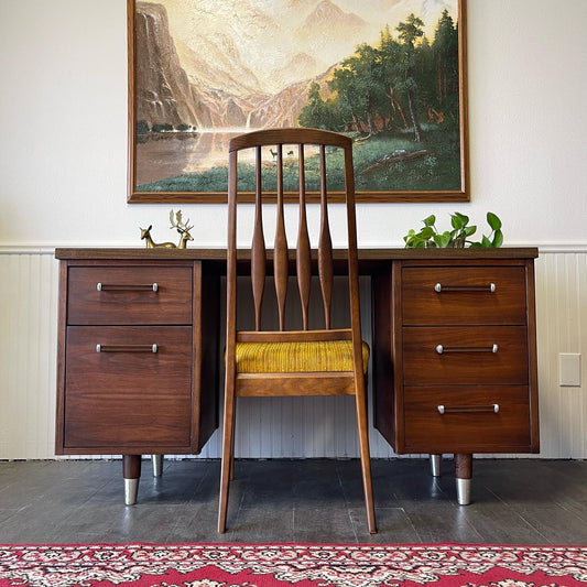 Vintage 5 Drawer Executive Desk